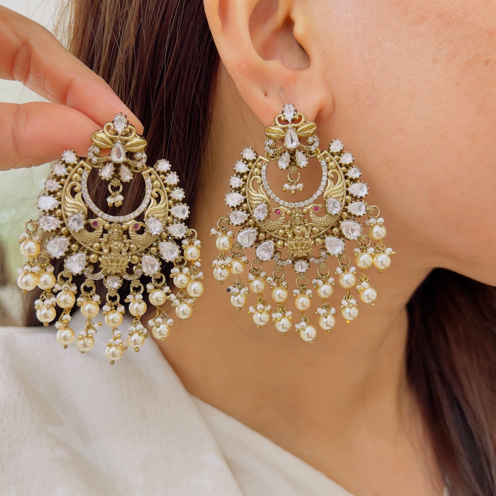 Royal Chandbali Victorian Earrings - Image 2