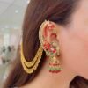 Royal Jadau Jhumka with Hair Chains