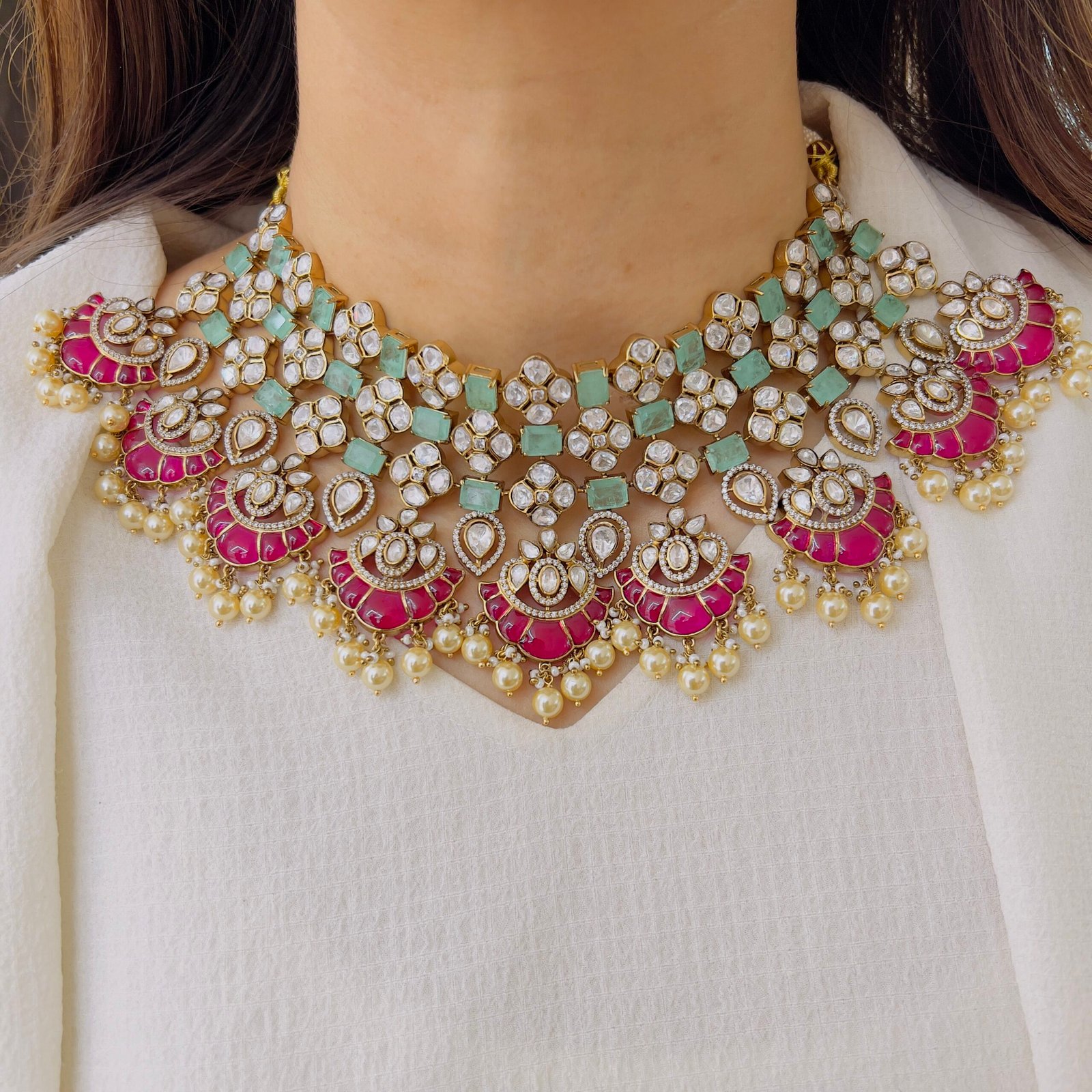 Grand Heritage Kundan Choker & Tiered Earring Set