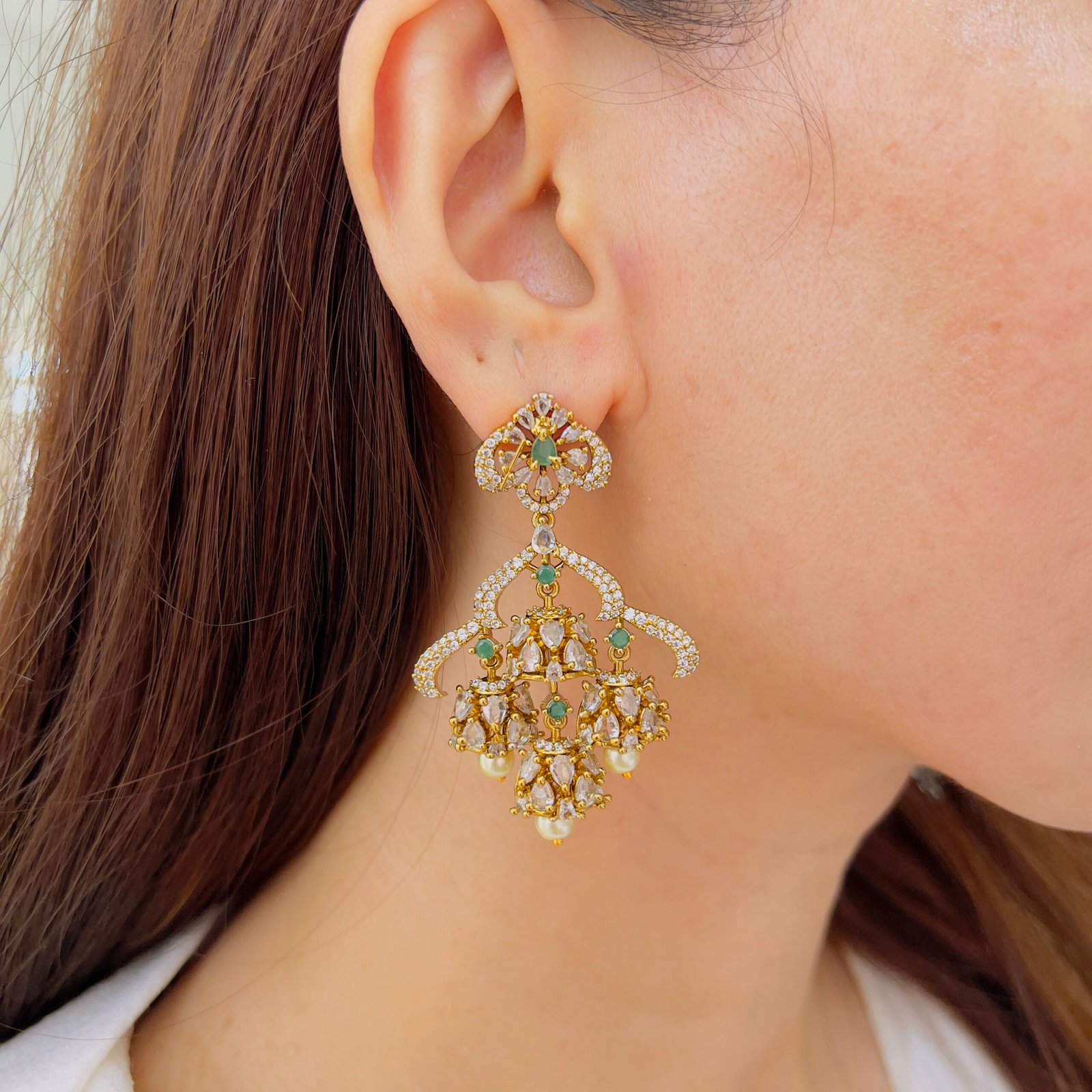 Victorian Elegance Multi-Jhumka Earrings - Image 5