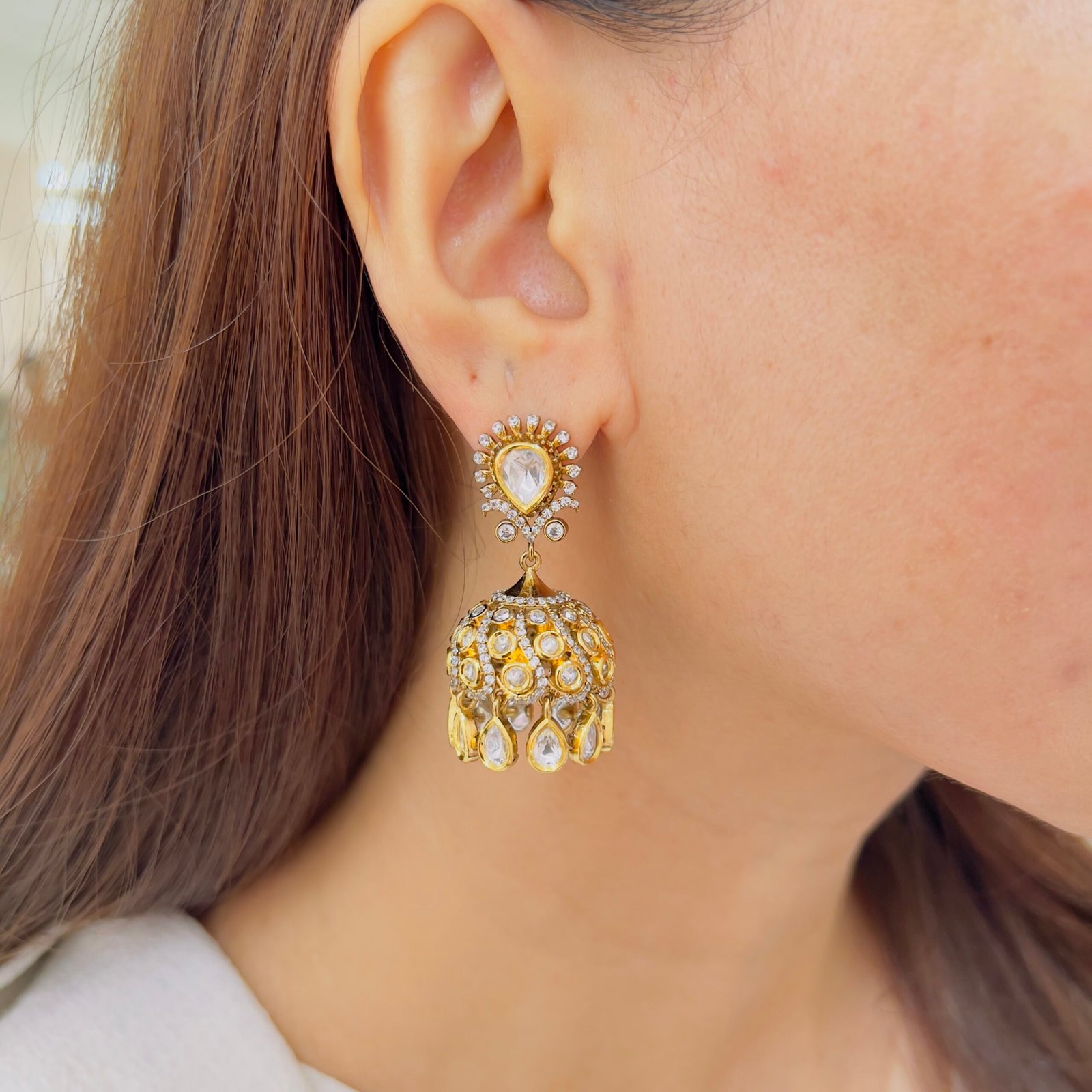 Royal Kundan Jhumka Earrings
