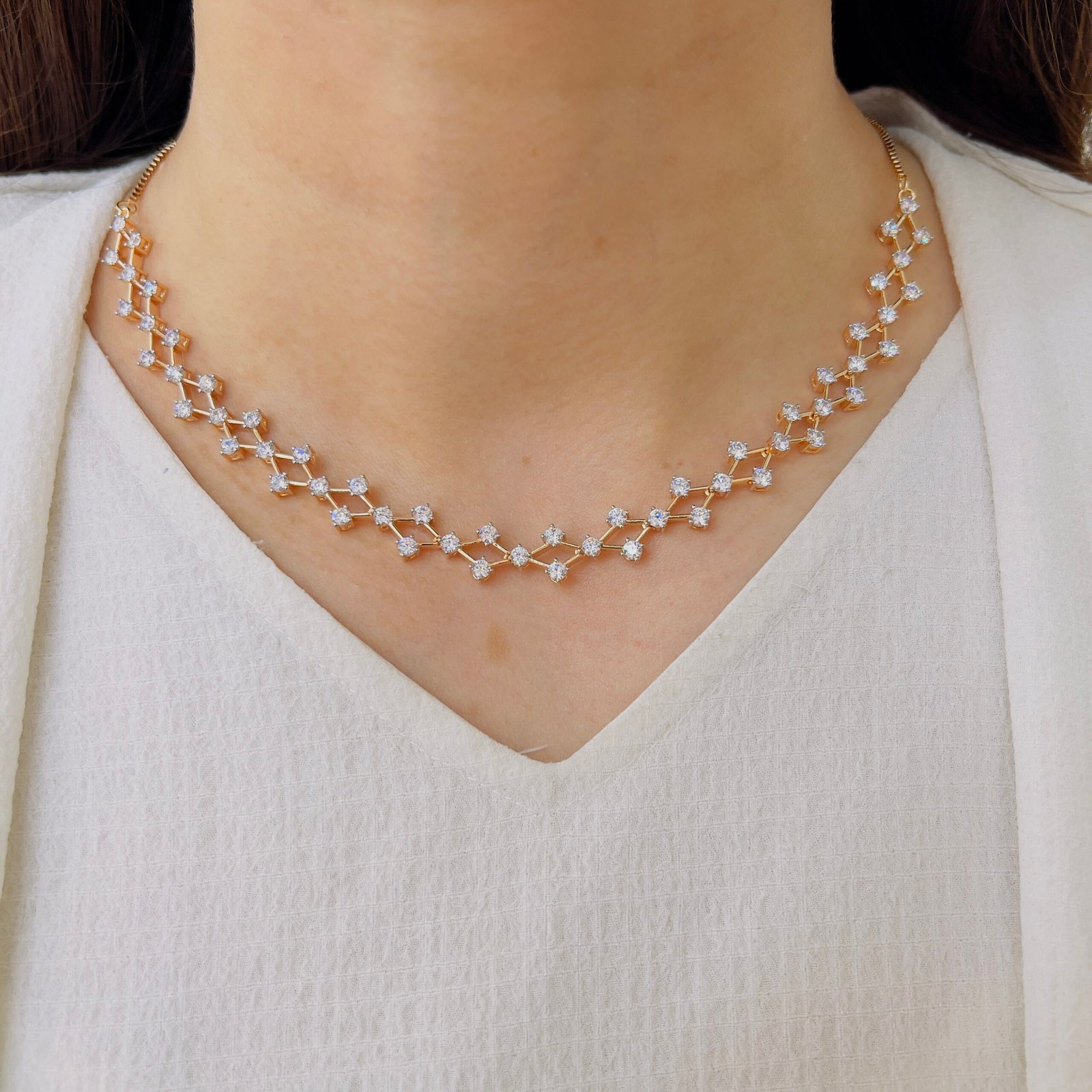 Diamond Lattice Necklace Set - Image 4
