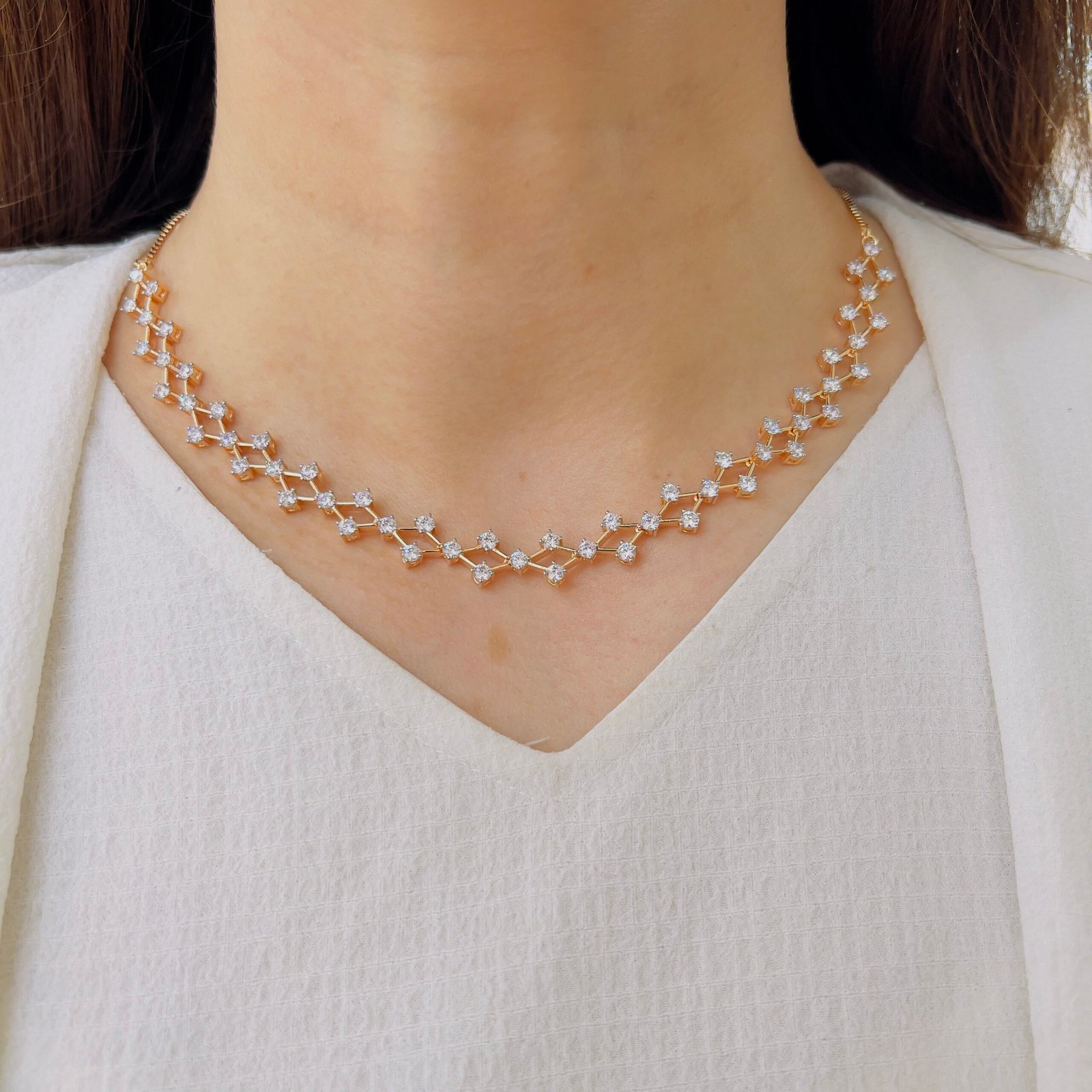 Diamond Lattice Necklace Set