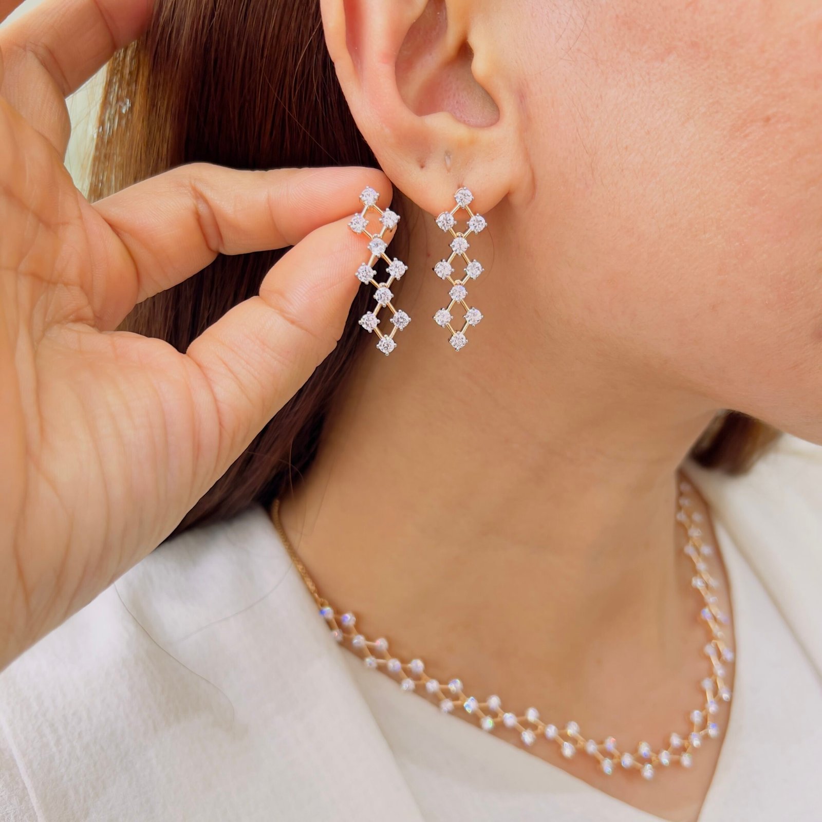 Diamond Lattice Necklace Set - Image 2