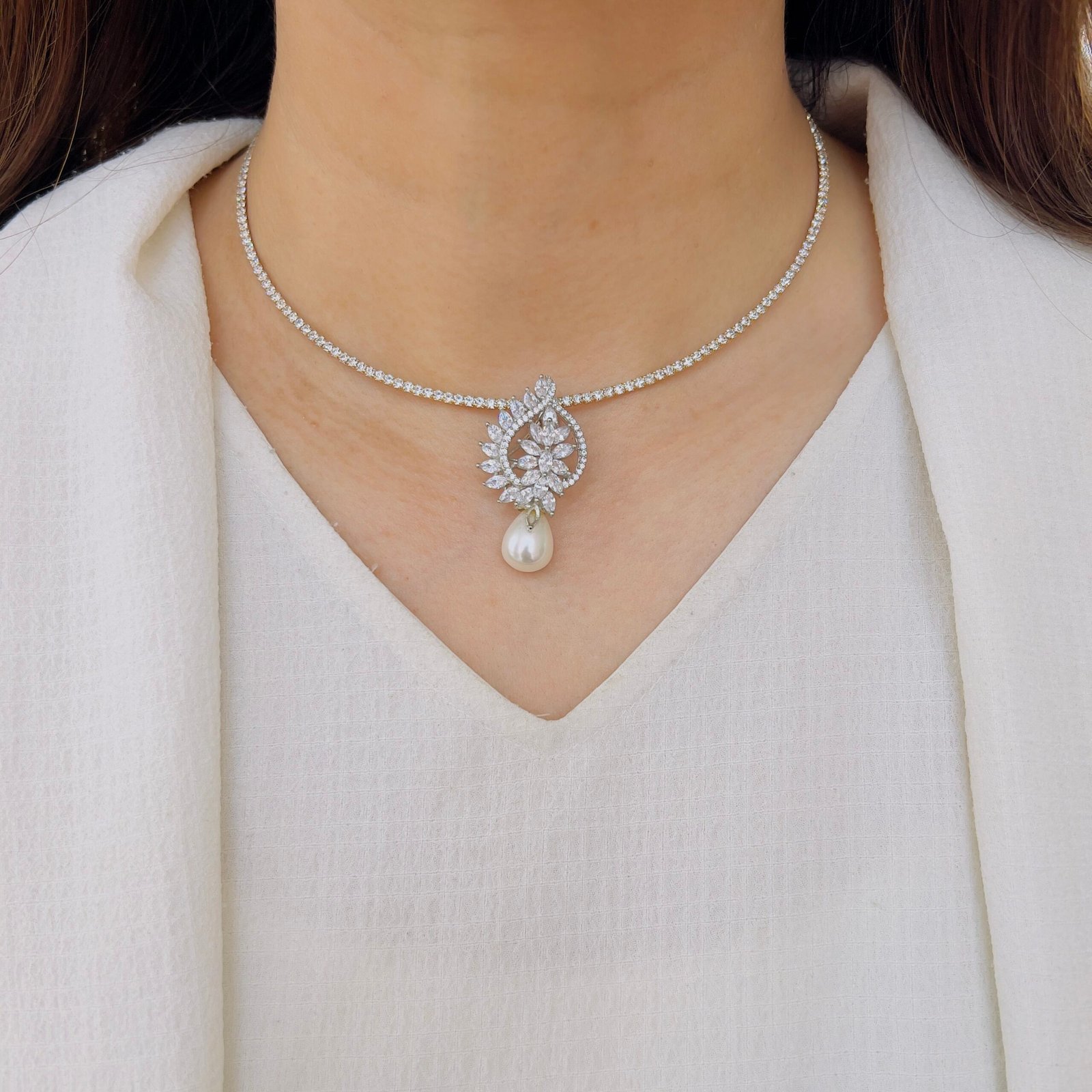 Designer Diamond Pendant Set for Modern Women
