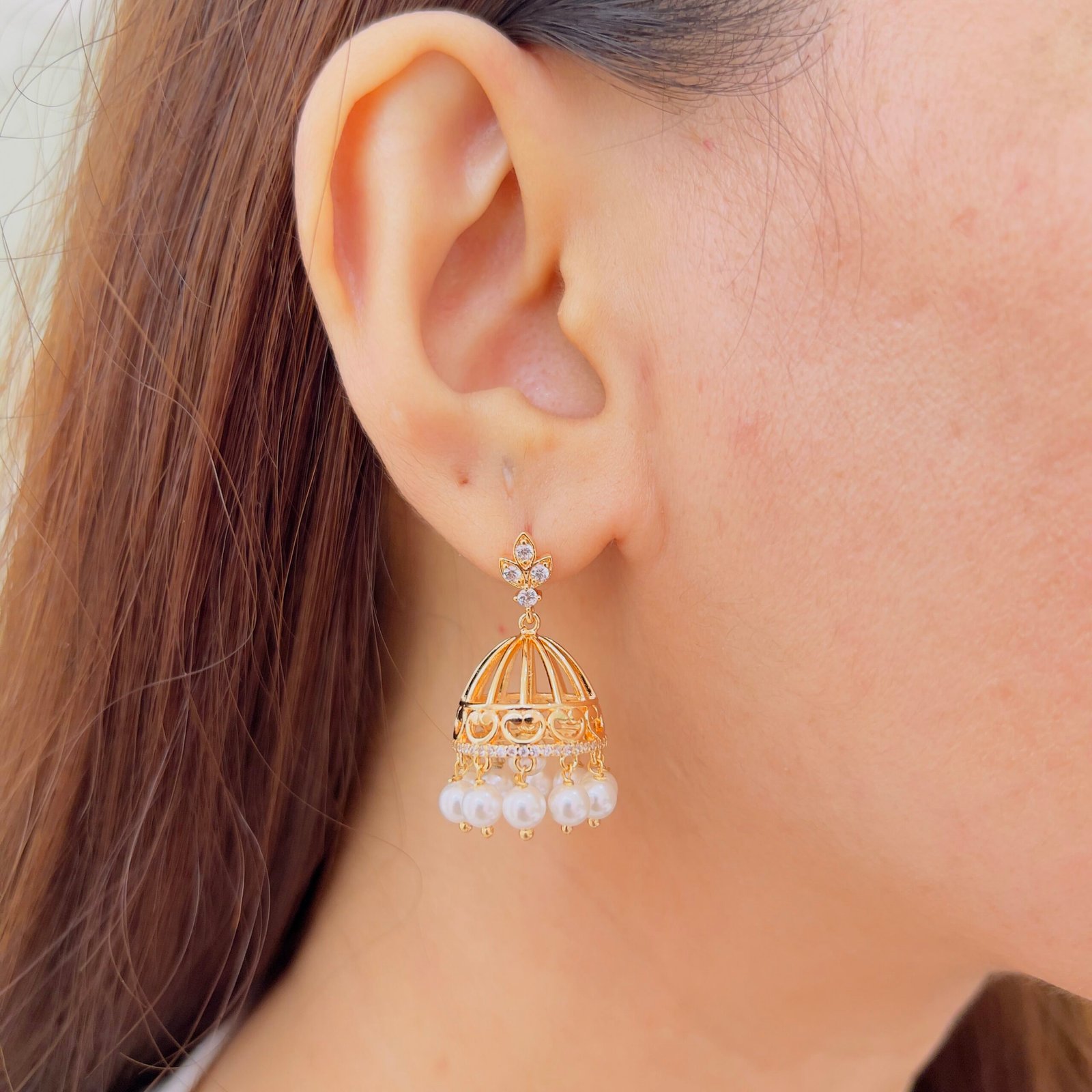 Pearl Dome Jhumka Earrings
