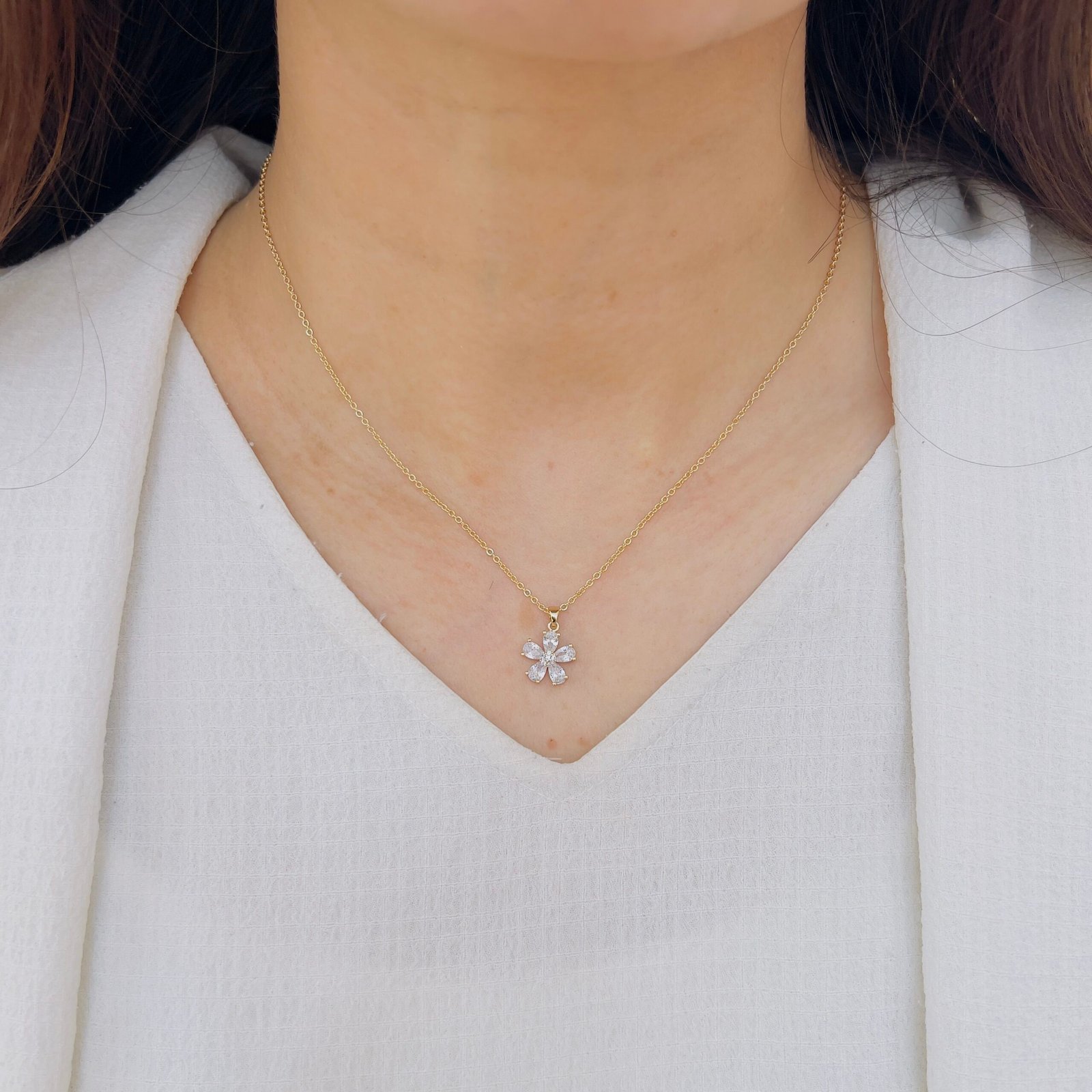 Sameeksha Earrings & Matching Flower Chain Set - Image 4