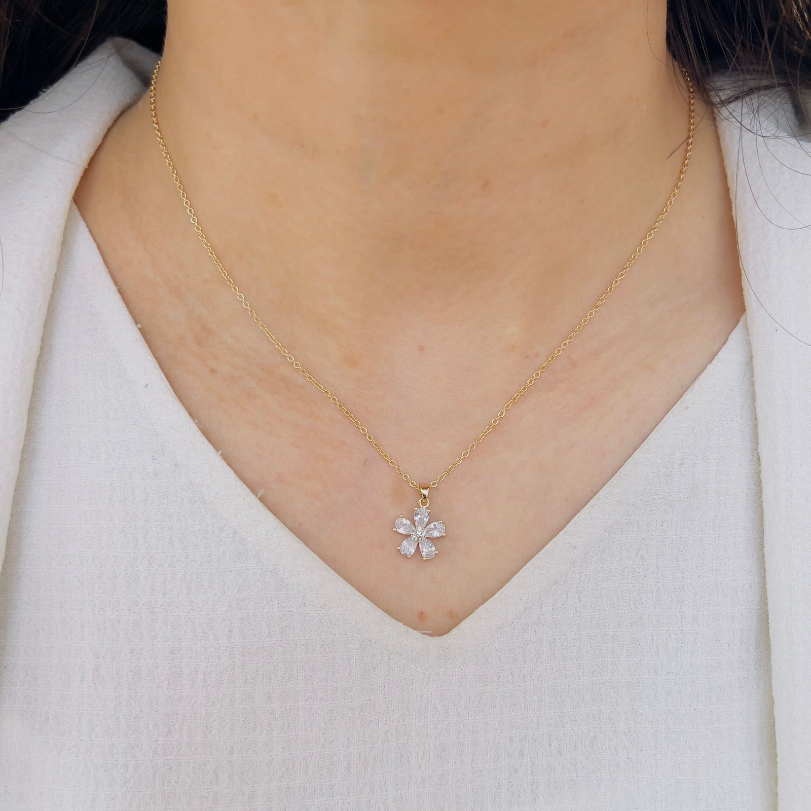 Sameeksha Earrings & Matching Flower Chain Set - Image 2