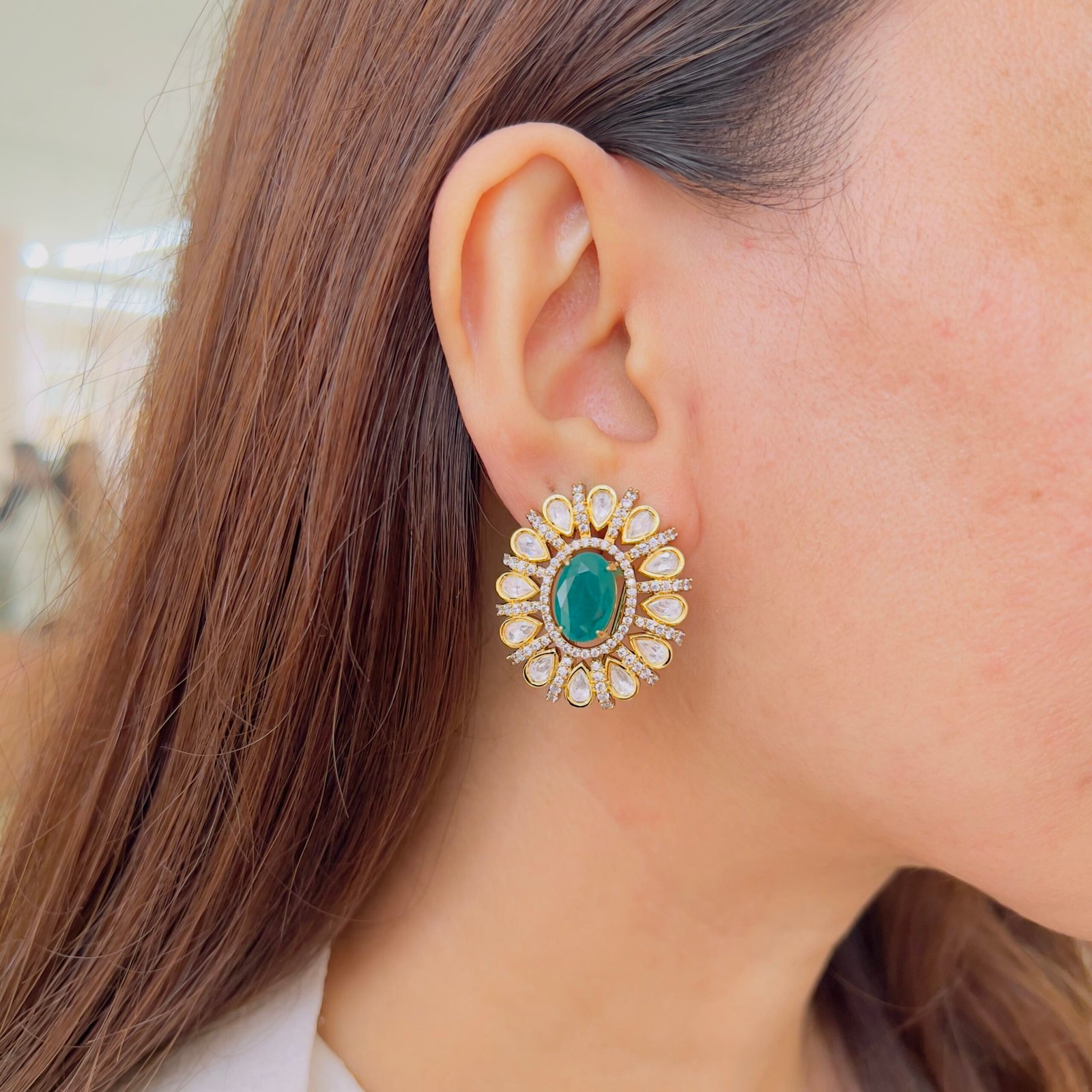 Luxury Victorian Stud Earrings for Festive Wear