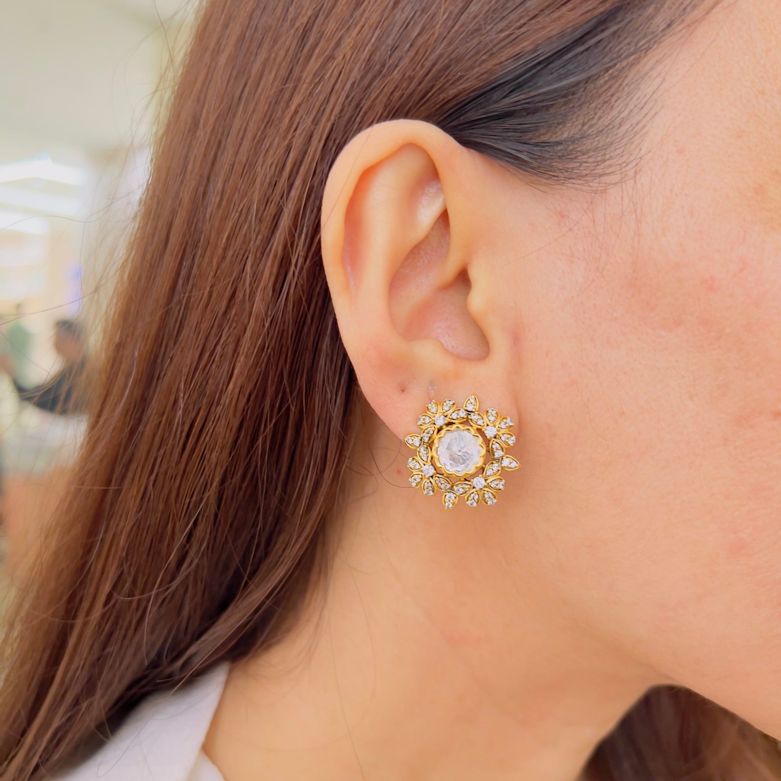 Premium Victorian Stud Earrings with Sparkling Stones