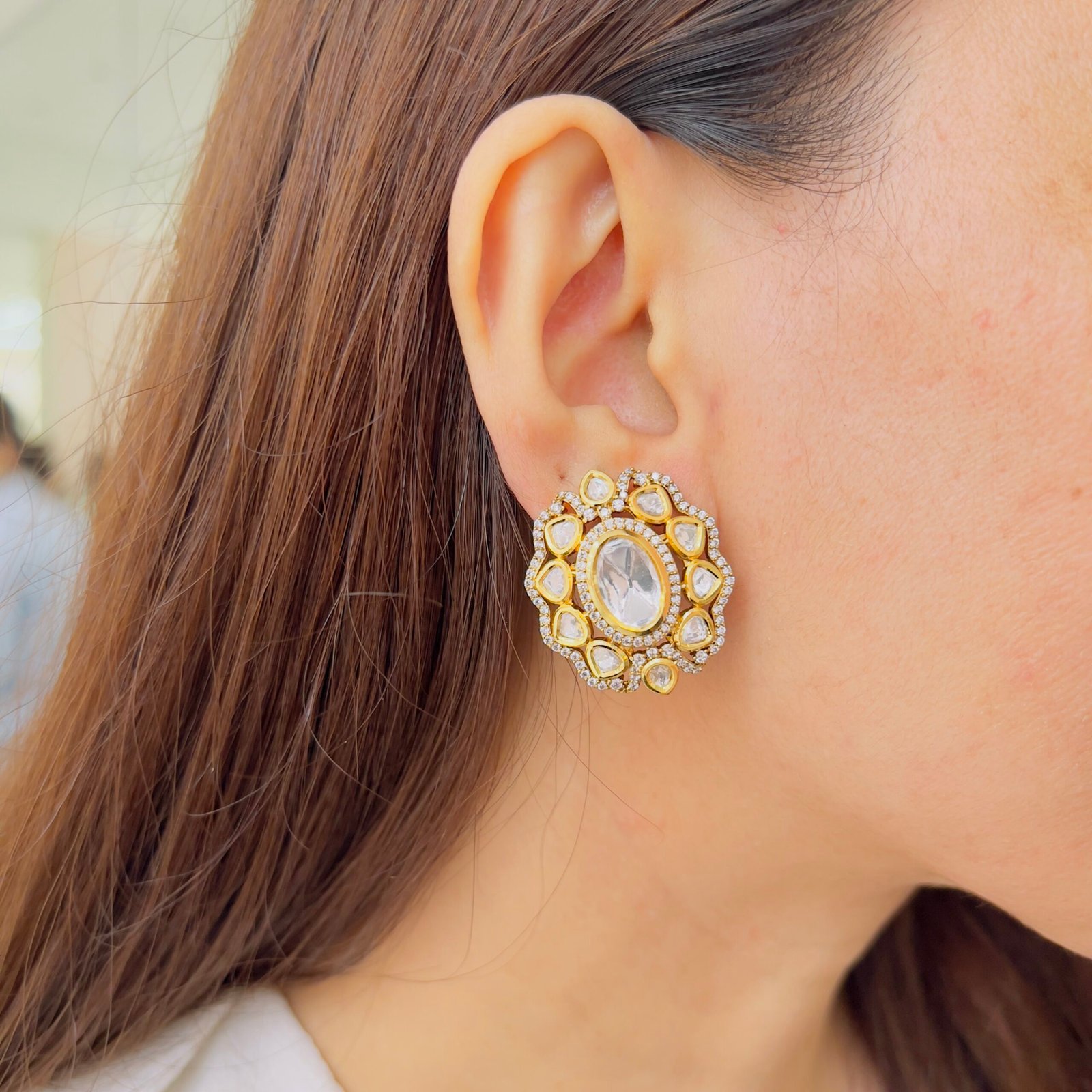 Vintage Victorian Stud Earrings with Royal Charm