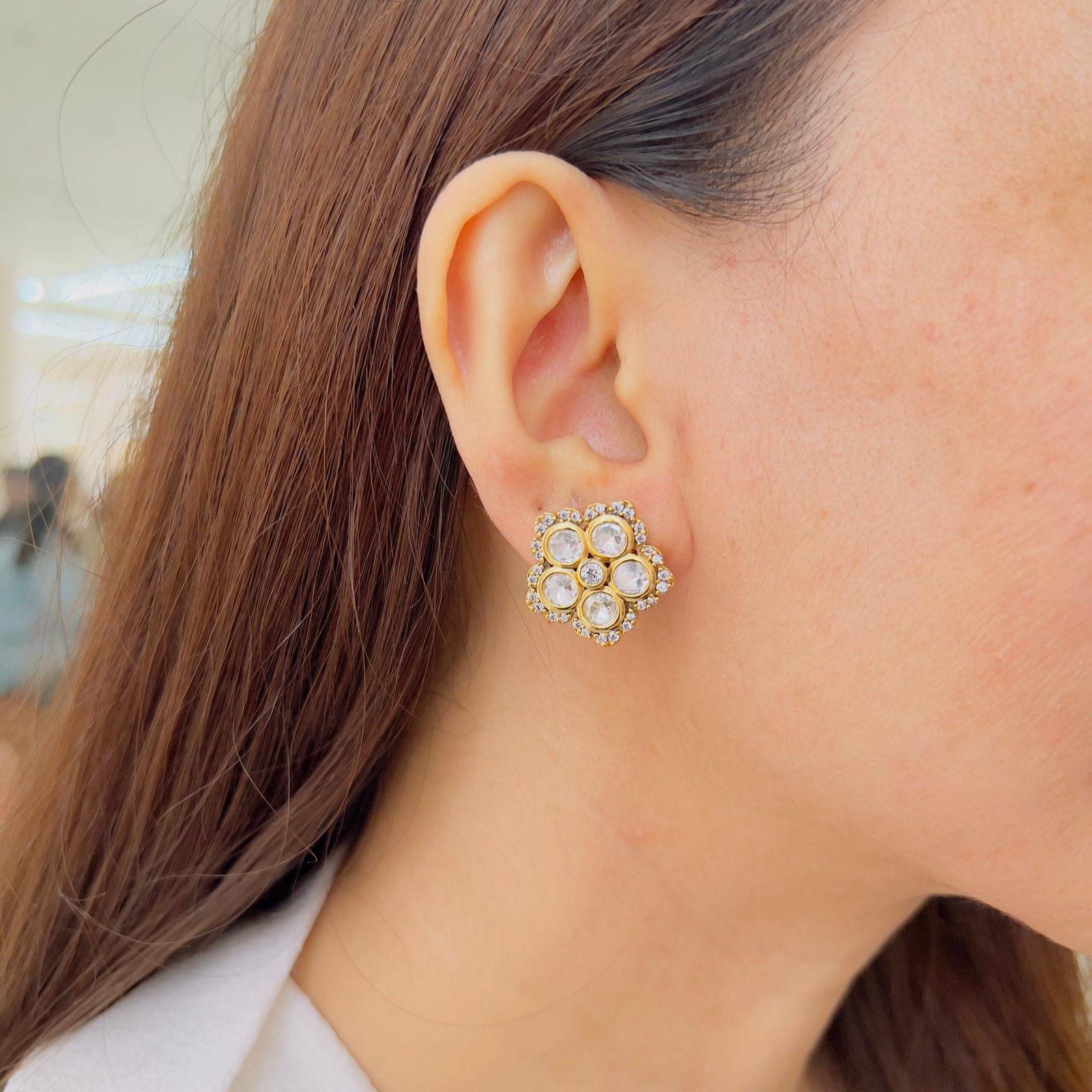 Classic Victorian Stud Earrings with Antique Finish