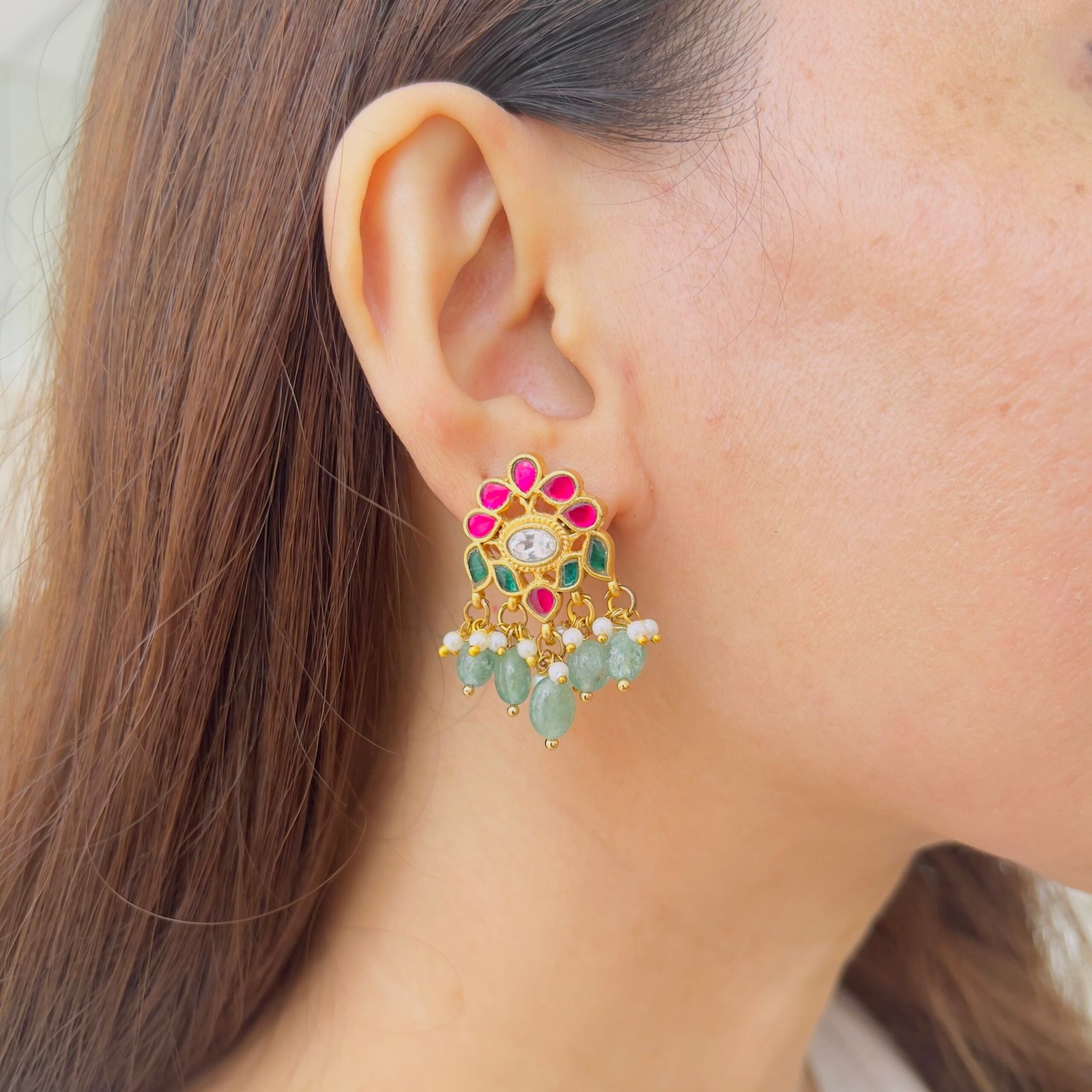 Traditional Jadau Earrings Collection - Image 3