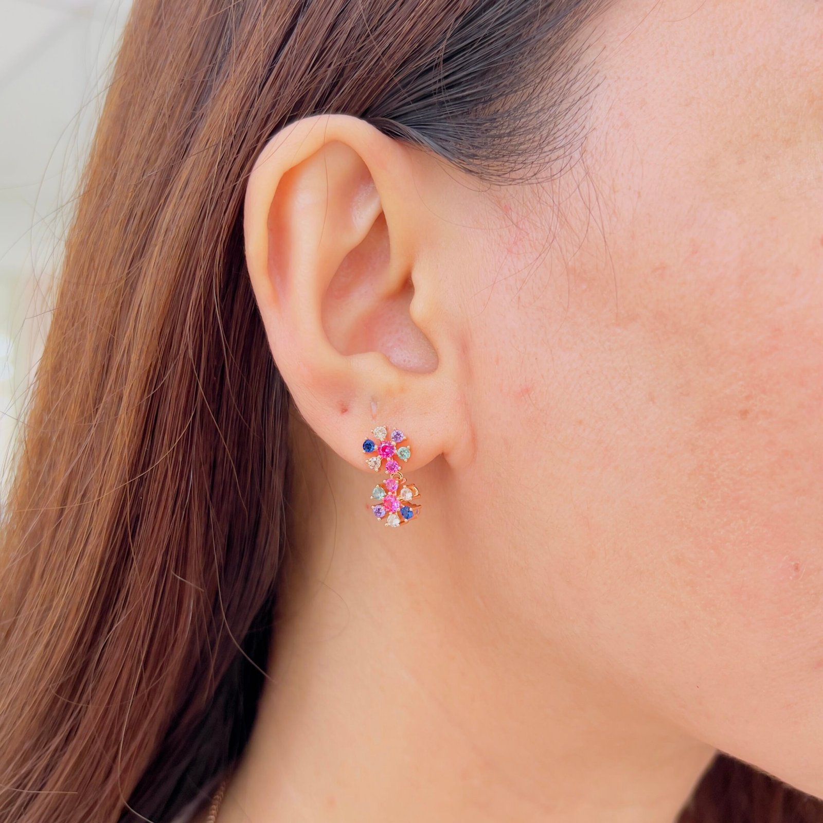 Rainbow Blossom Diamond Necklace Set - Image 3