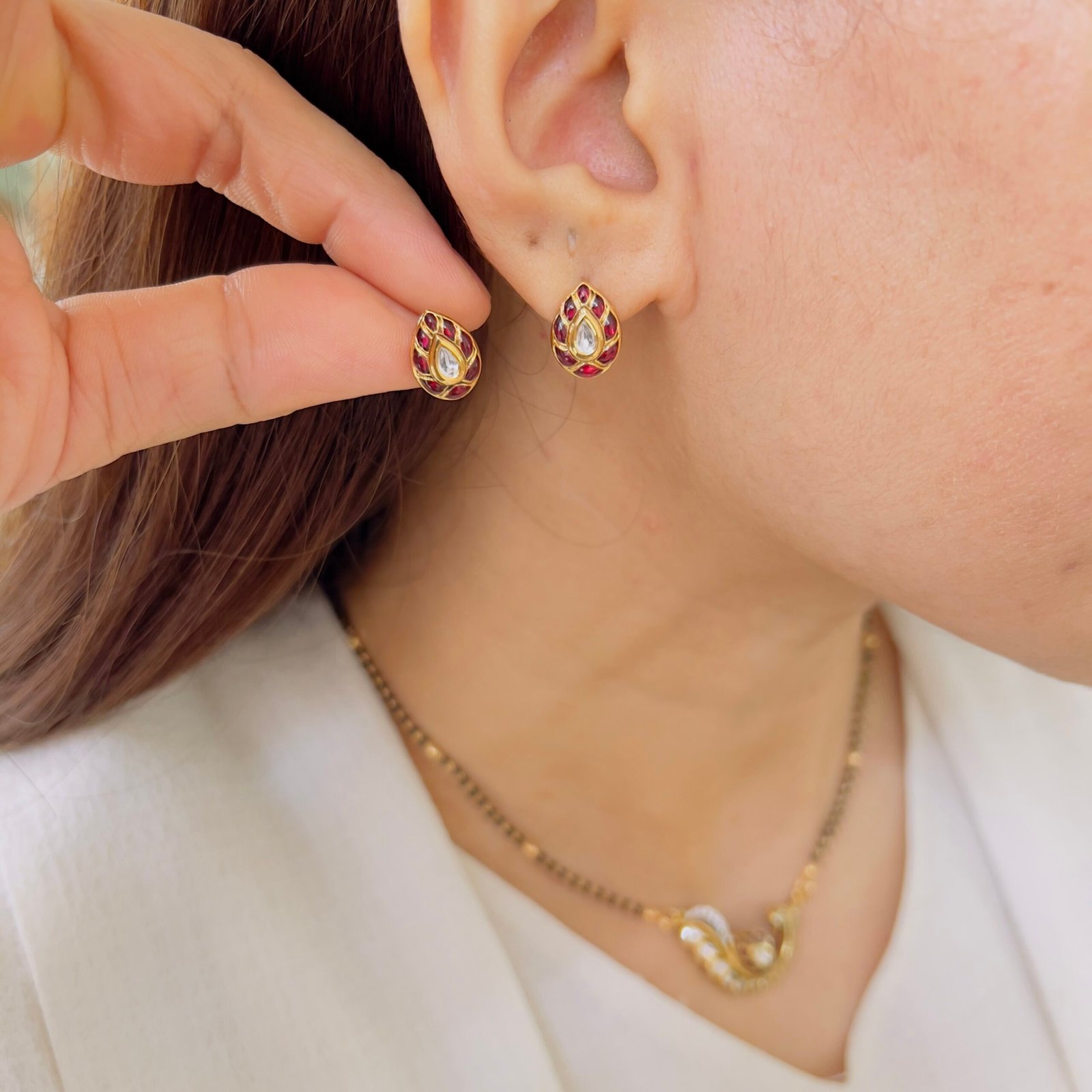 Peacock Grace Mangalsutra & Stud Set - Image 5