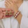 Ruby Victorian Jhumka Earrings & Victorian Bangle Set