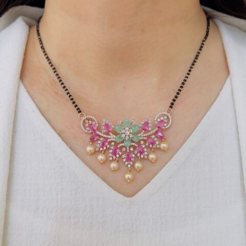Floral Diamond Mangalsutra Elegance
