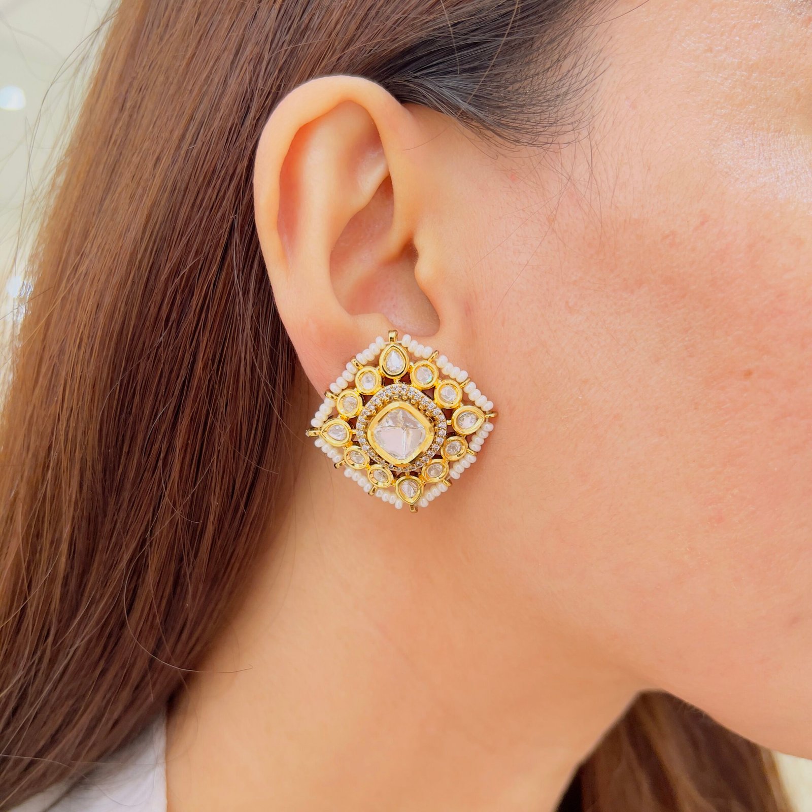 Classic Victorian Stud Earrings - Image 3