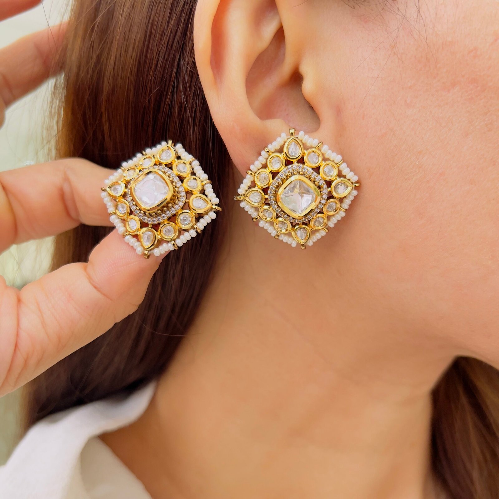 Classic Victorian Stud Earrings - Image 4