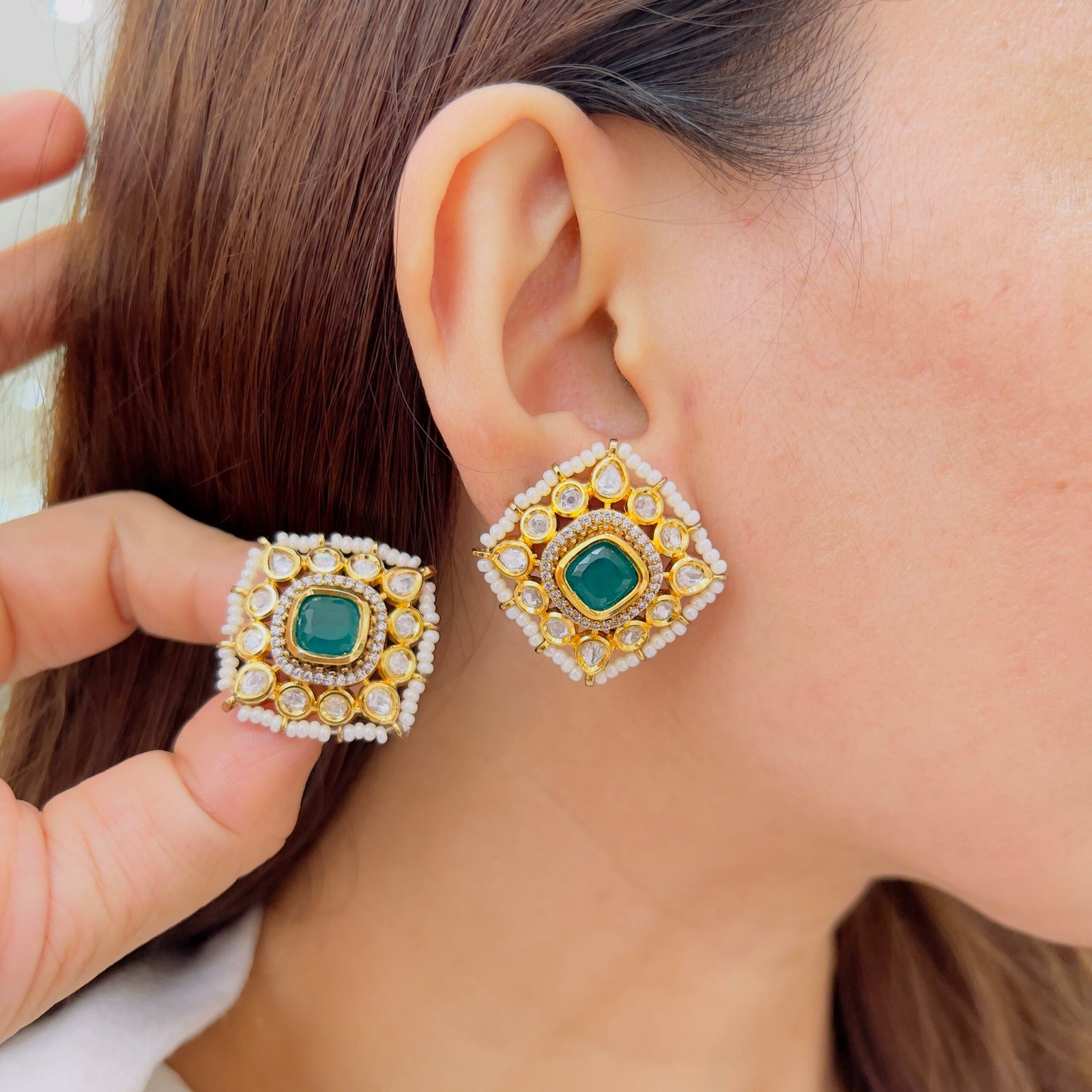 Classic Victorian Stud Earrings - Image 2