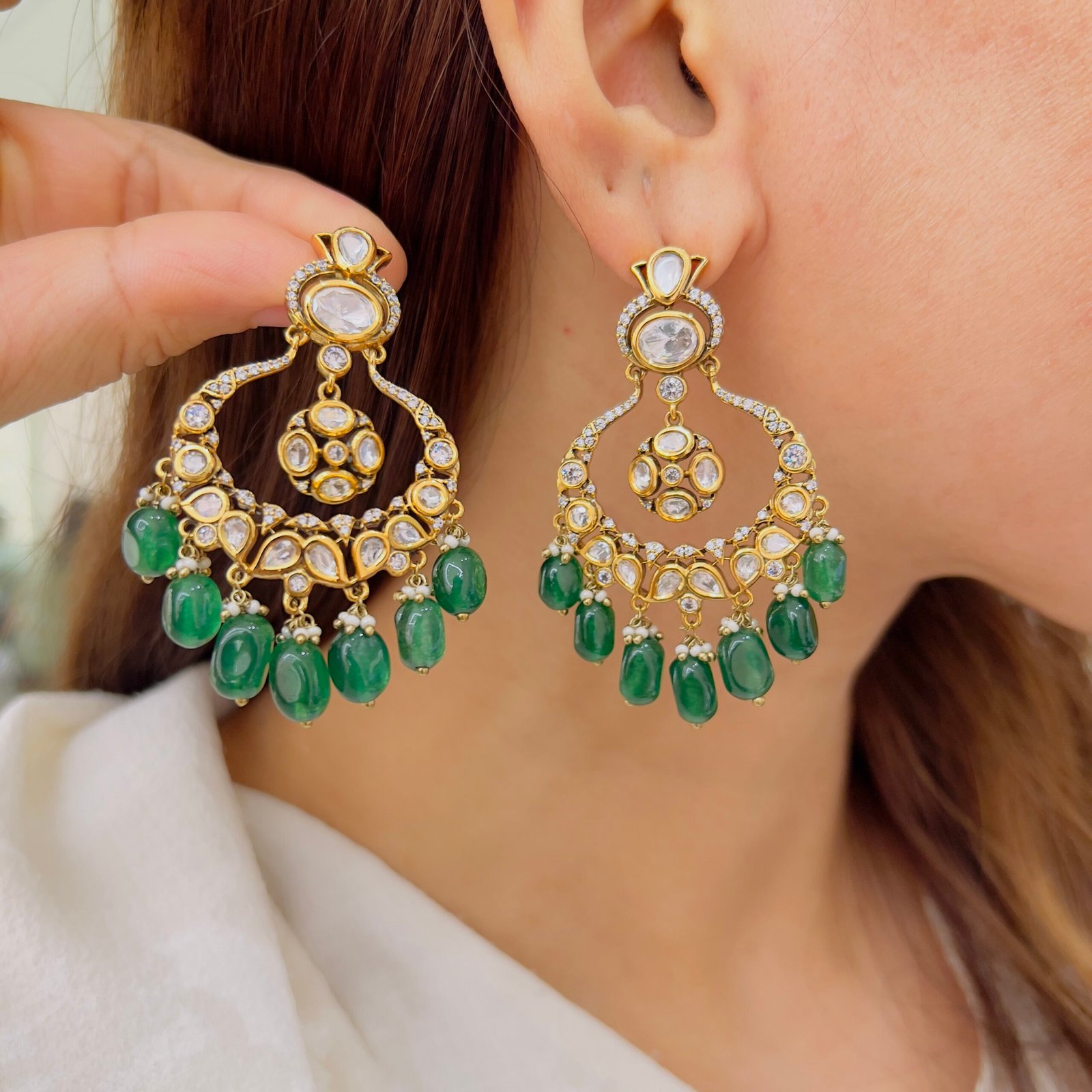 Antique Stone Earrings - Image 2