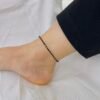 Designer Black Beads Anklet
