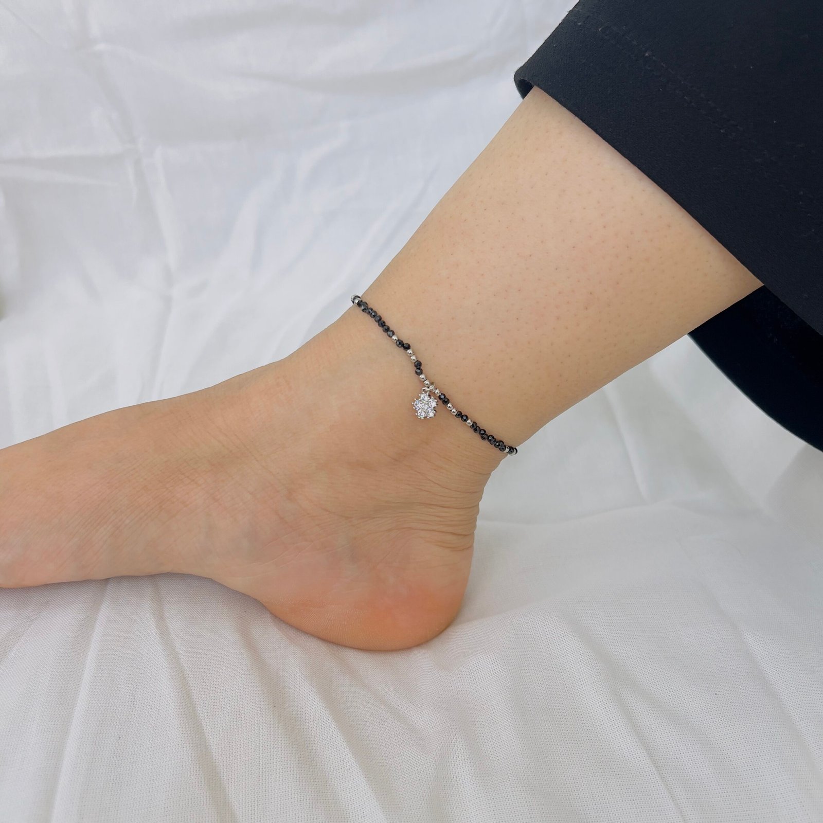Premium Black Beads Anklet for Women & Girls - Image 2