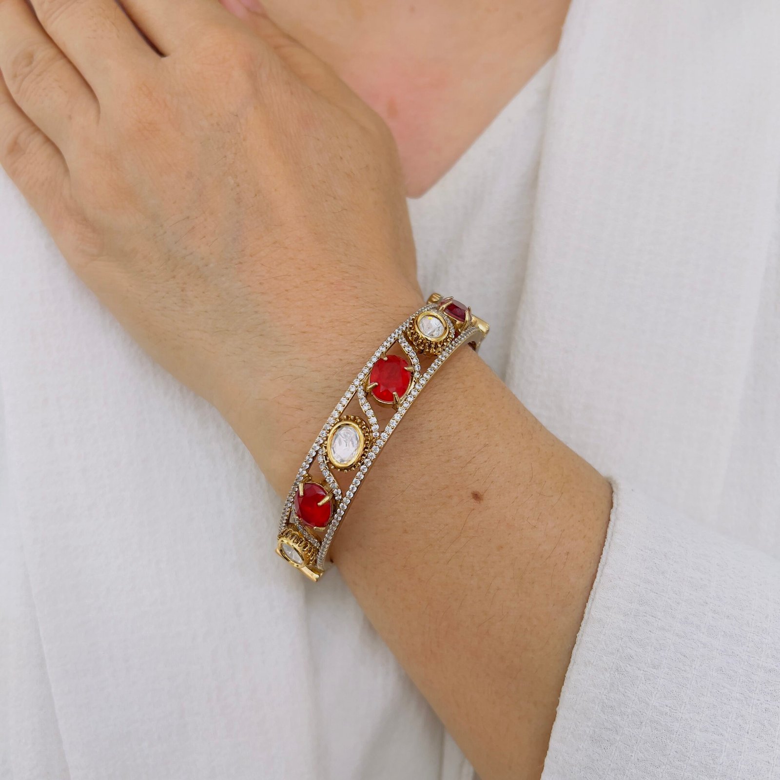 Classic Victorian Stonework Bangle - Image 4