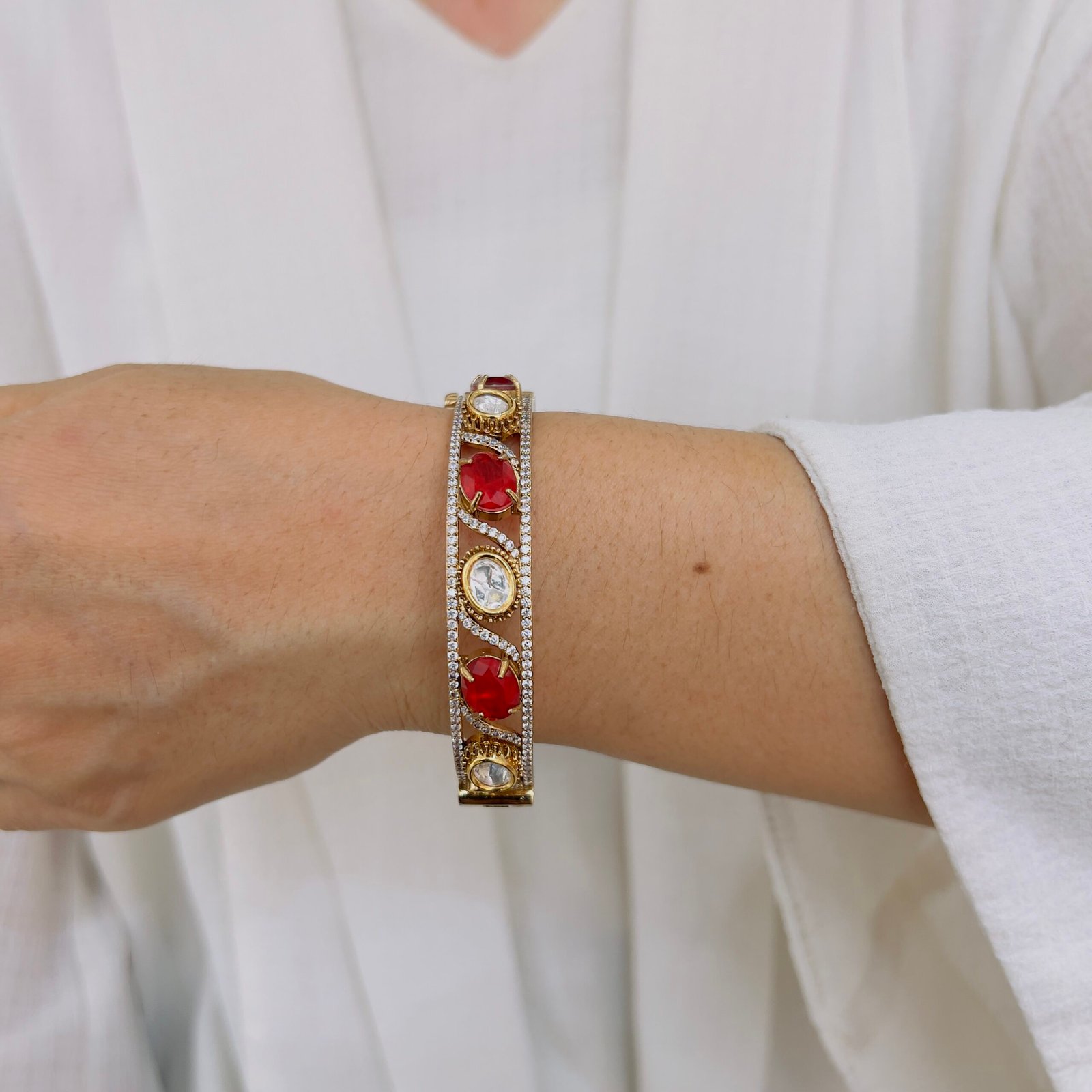 Classic Victorian Stonework Bangle - Image 5