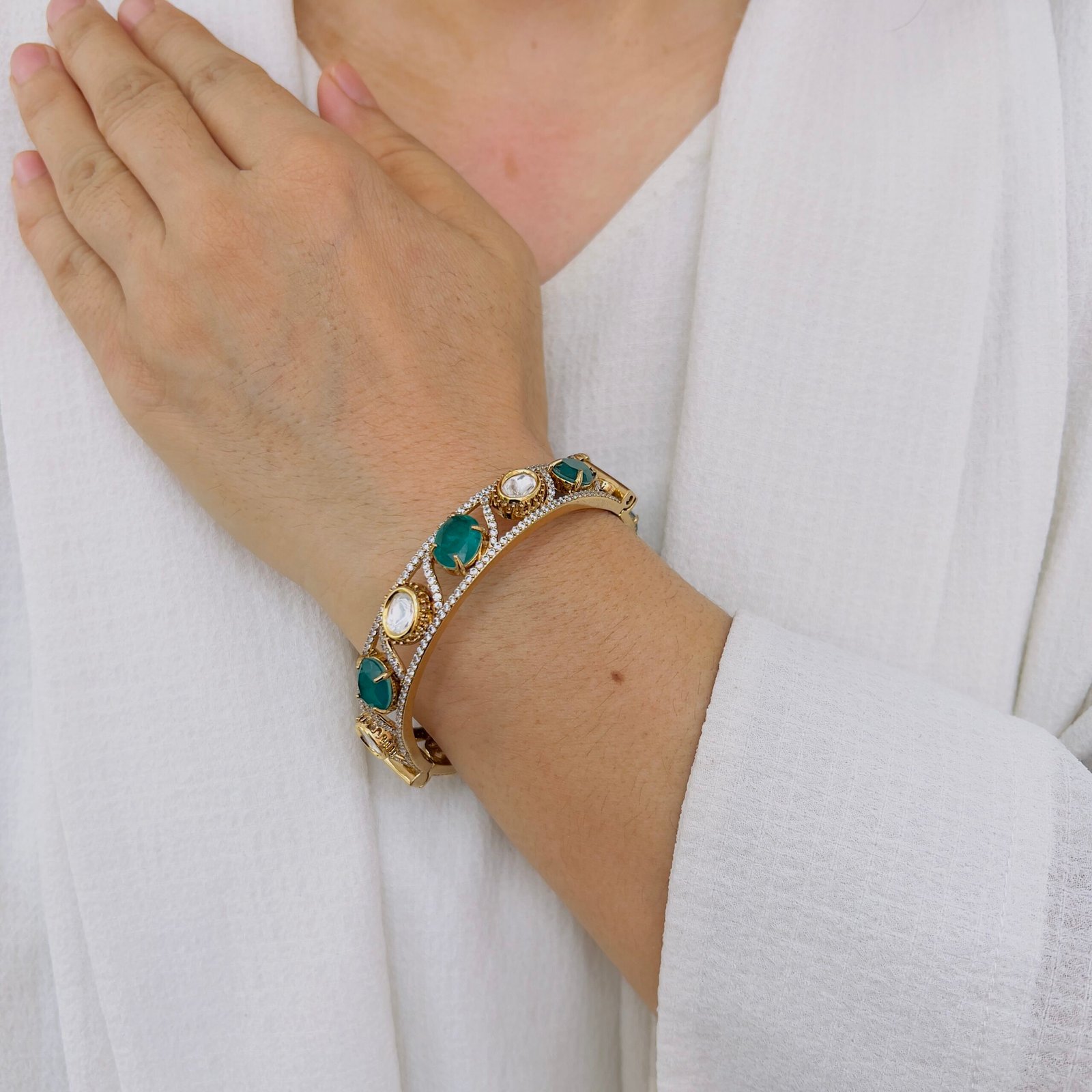 Classic Victorian Stonework Bangle - Image 3