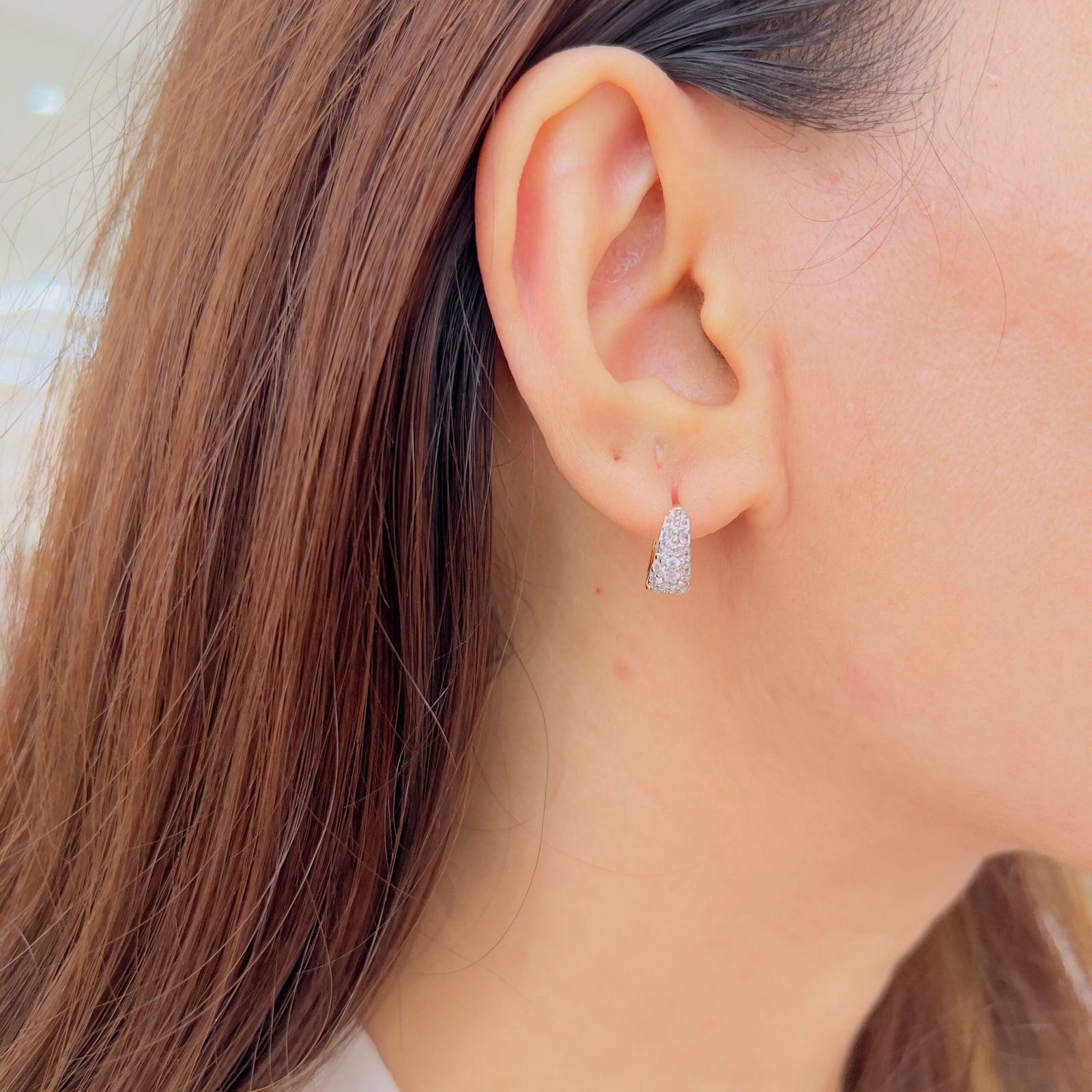 Halo Stud & Pavé Huggie Ear Set - Image 6
