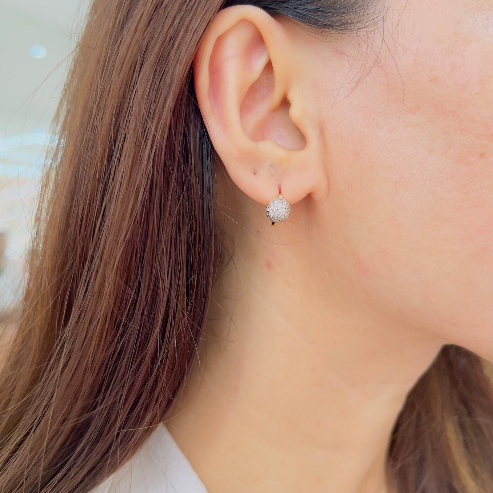 Halo Stud & Pavé Huggie Ear Set - Image 10