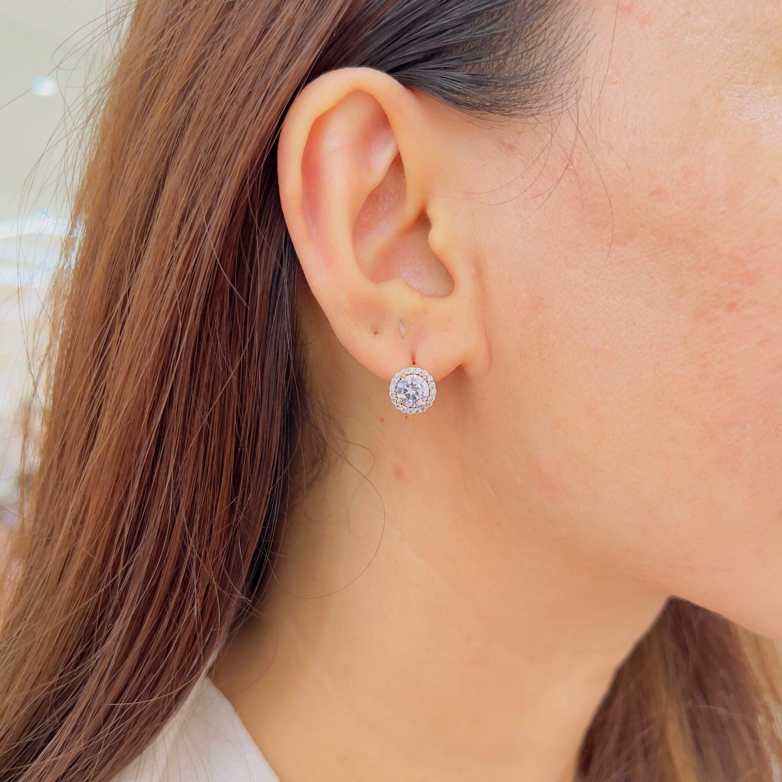 Halo Stud & Pavé Huggie Ear Set - Image 8