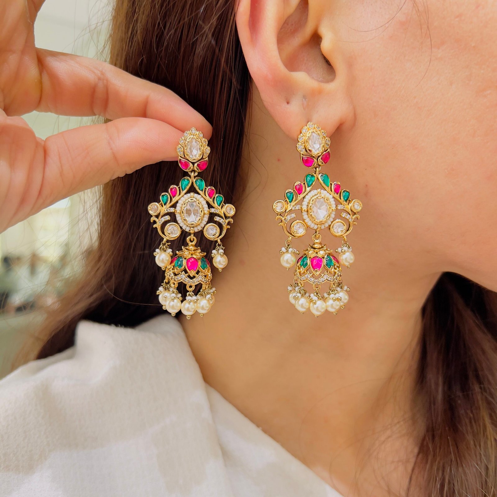 Intricate Victorian Floral Earrings - Image 4