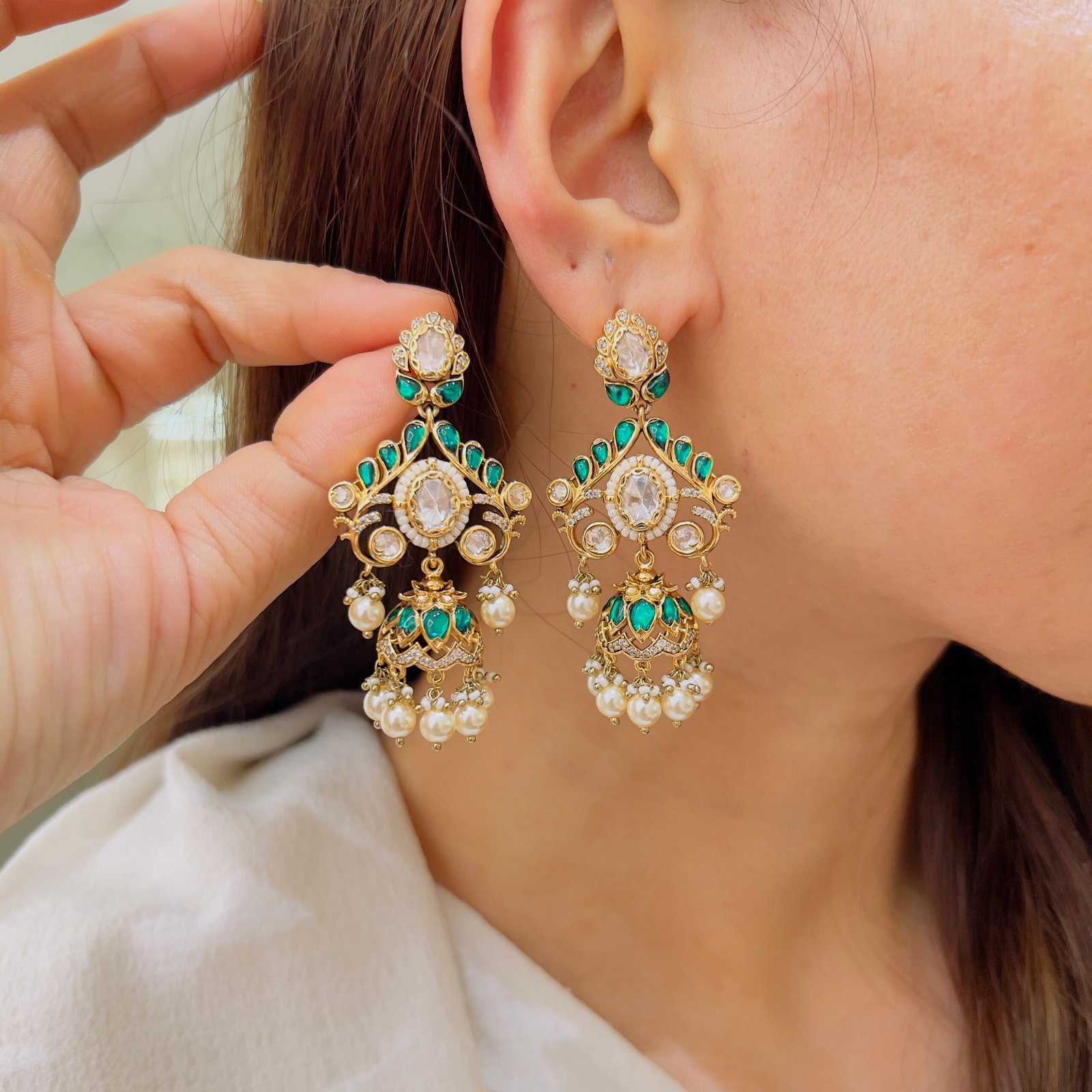 Intricate Victorian Floral Earrings - Image 2