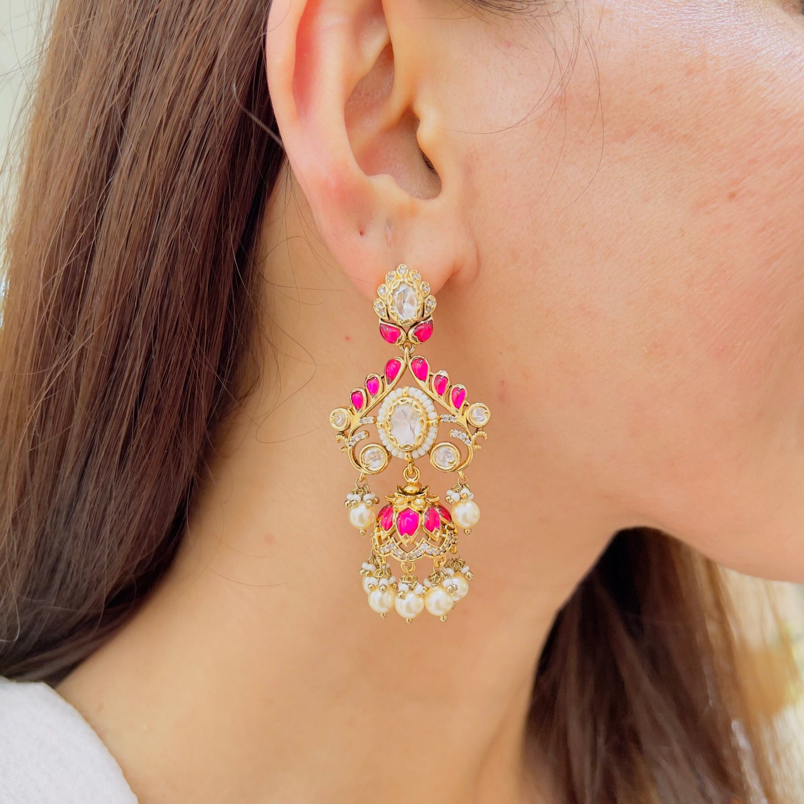 Intricate Victorian Floral Earrings - Image 5
