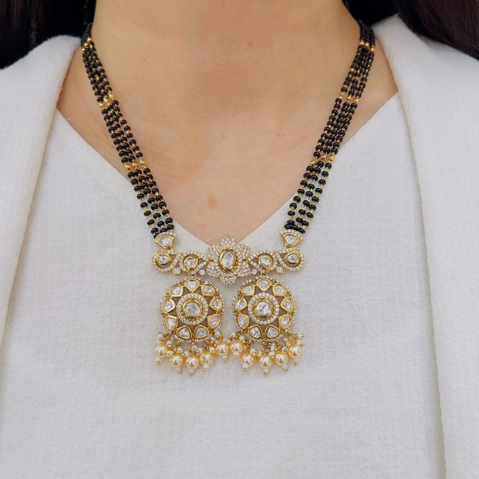 Elegant Everyday Mangalsutra Set with Earrings