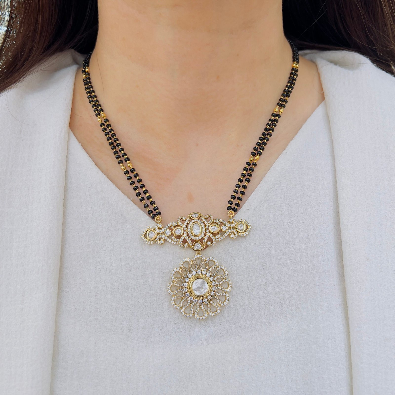 Graceful Mangalsutra Set with Coordinated Earrings