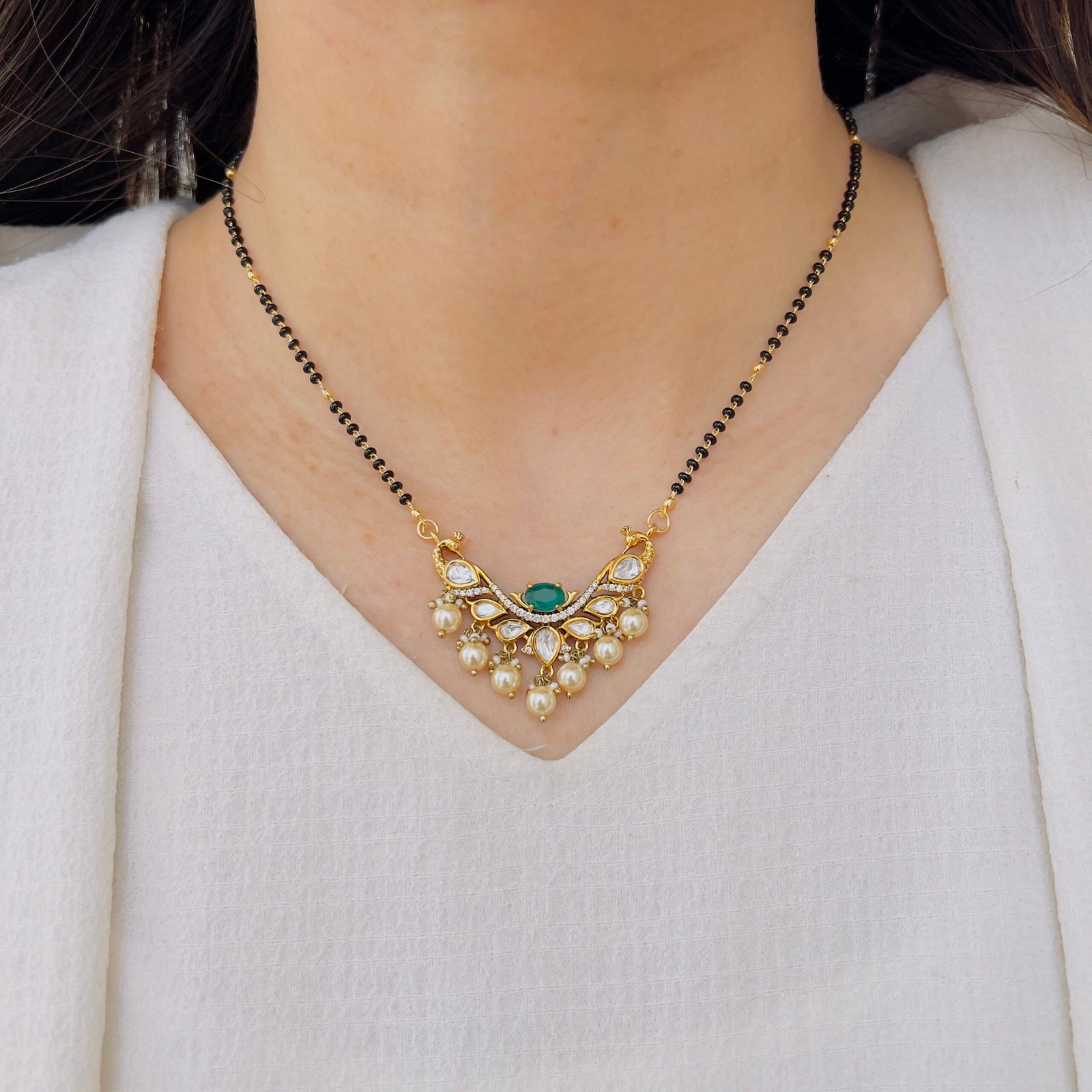 Elegant Pearl Drop Mangalsutra - Image 2