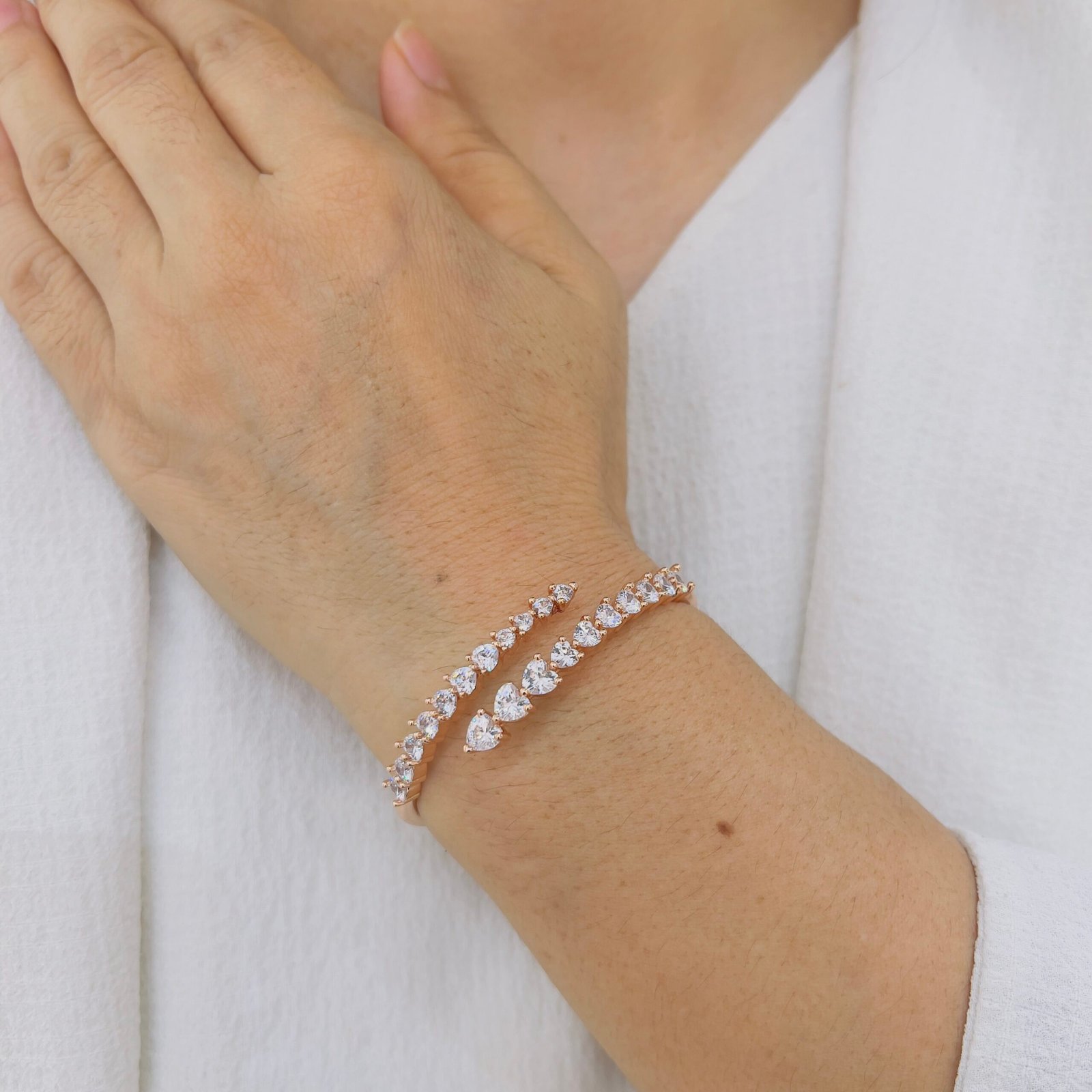 Elegant Double Row Diamond Bracelet
