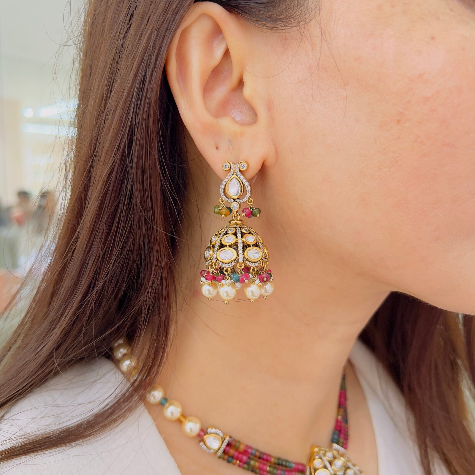 Regal Traditional Elephant Motif Necklace Set - Image 3