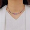 Multicolour Stone Diamond Necklace Set