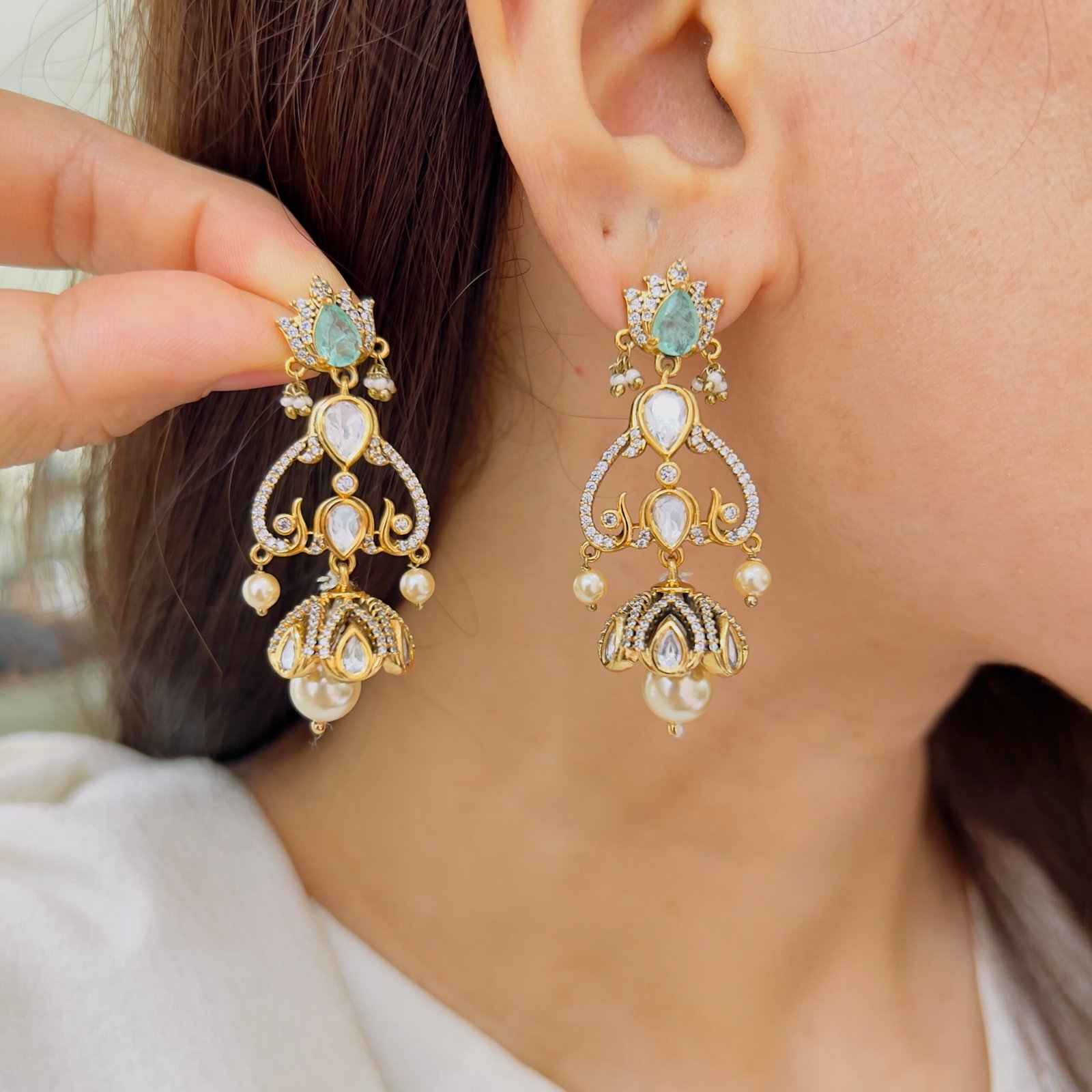 Elegant Victorian Chandelier Earrings - Image 2