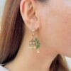 Royal Peacock Inspired Pearl Drop Earrings