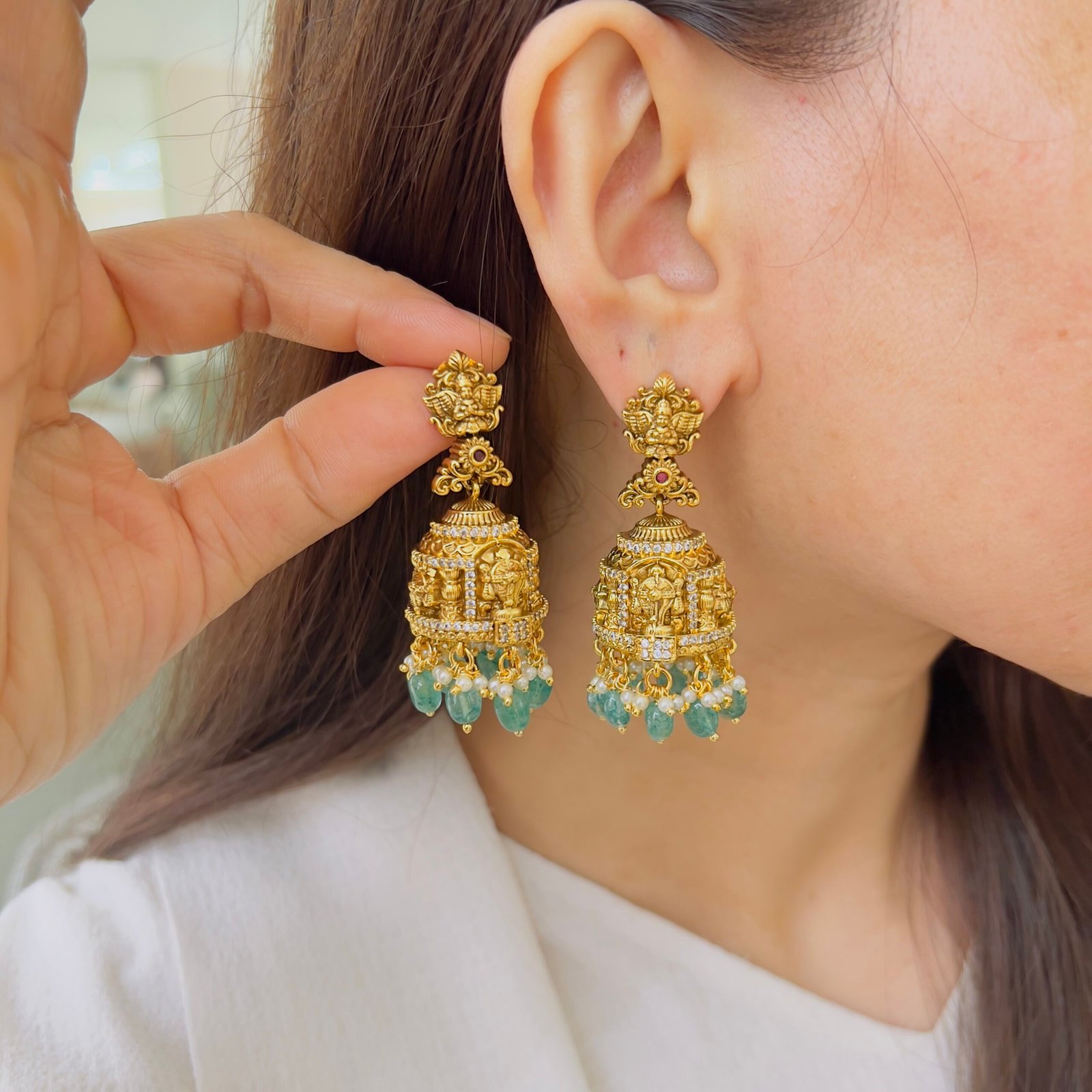 Divine Temple Jhumka - Image 2