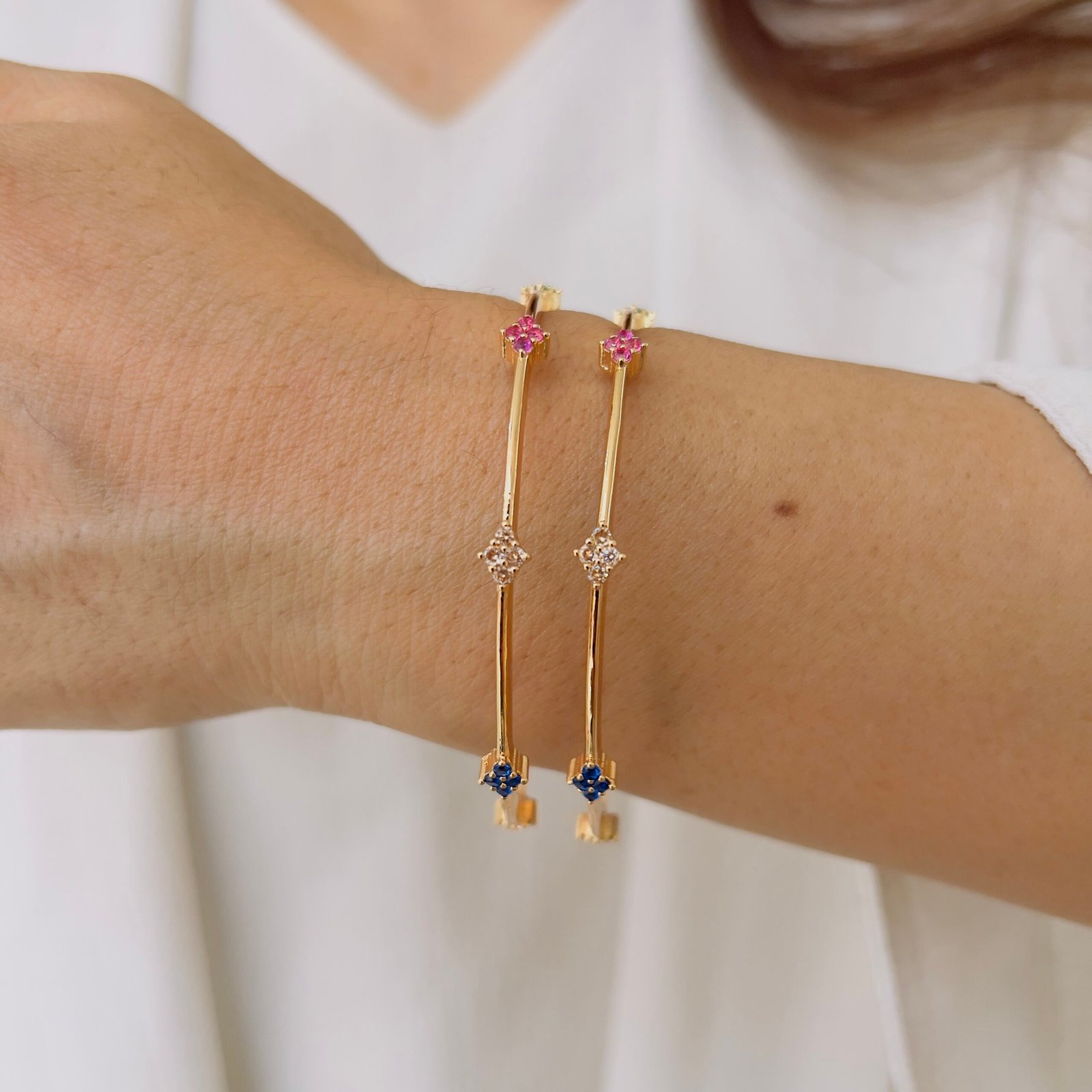 Classic Diamond & Colour Bangle - Image 2