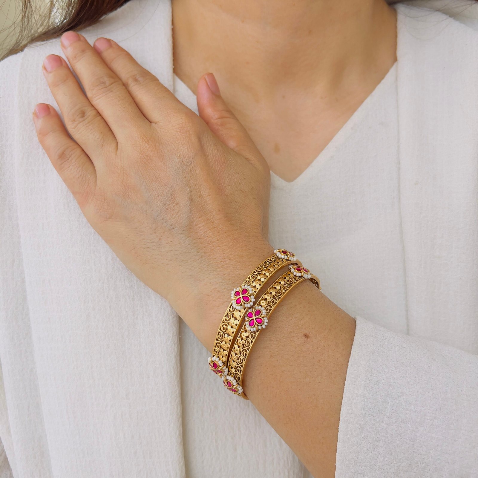 Divine Motif Temple Bangle - Image 3