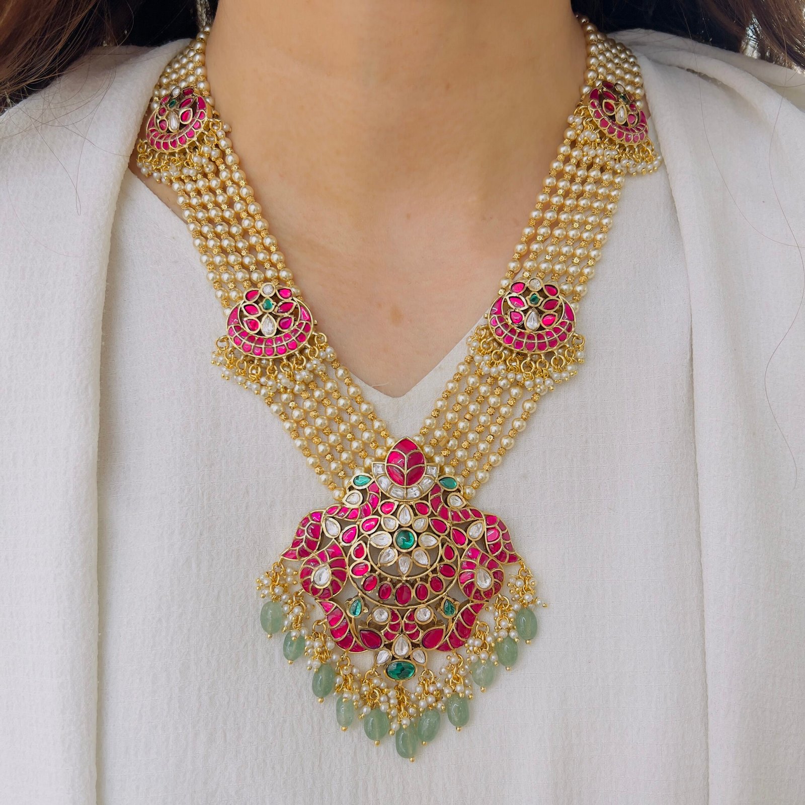 Majestic Jaddu Necklace & Earrings Set
