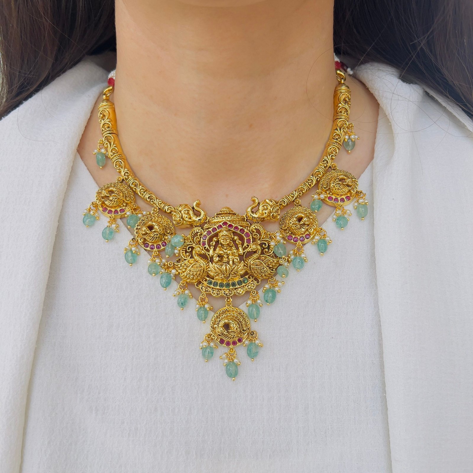 Grand Temple Necklace & Earrings Set