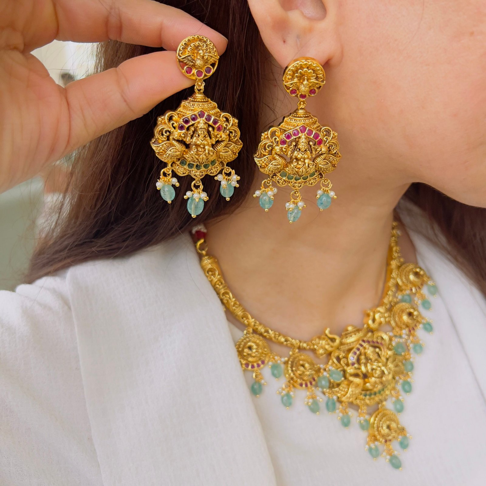 Grand Temple Necklace & Earrings Set - Image 3